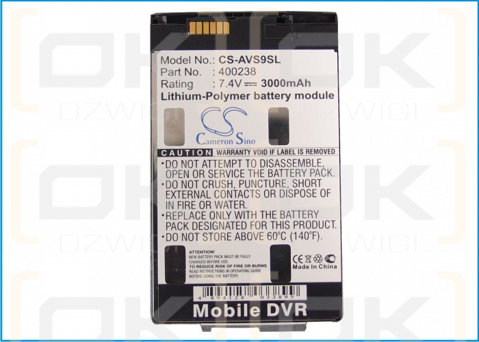 Tableta Archos 9 / 400238 3000 mAh Li-Polymer 7.4 V (Cameron Sino)