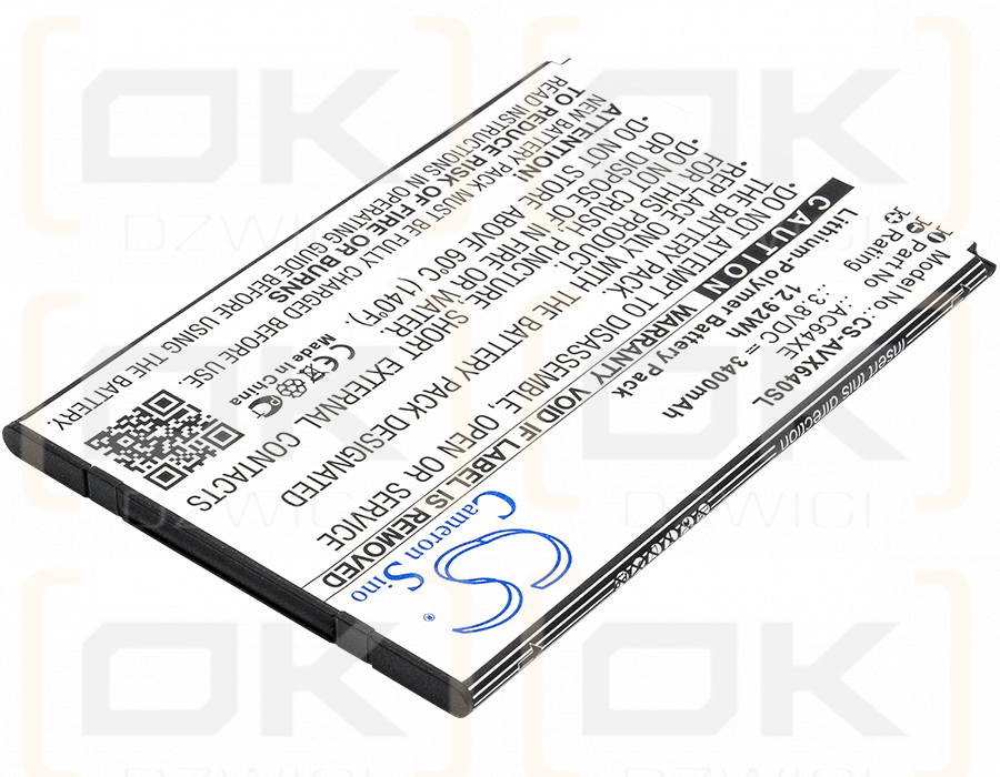 Archos 64 Xenon / AC64XE 3400 mAh Li-Polymer 3,8 V (Cameron Sino)