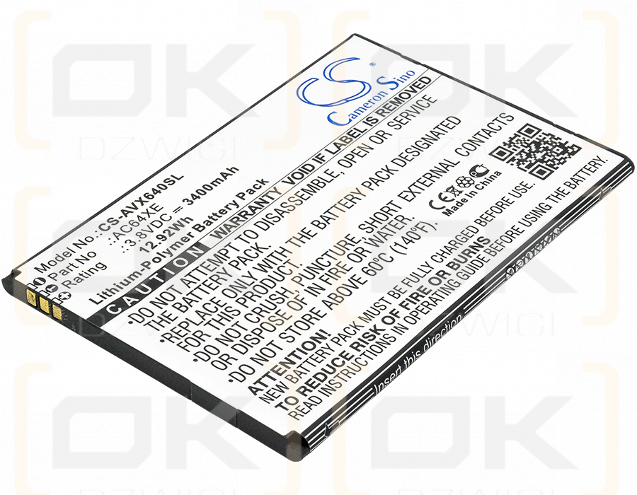 Archos 64 Xenon / AC64XE 3400 mAh Li-Polymer 3,8 V (Cameron Sino)