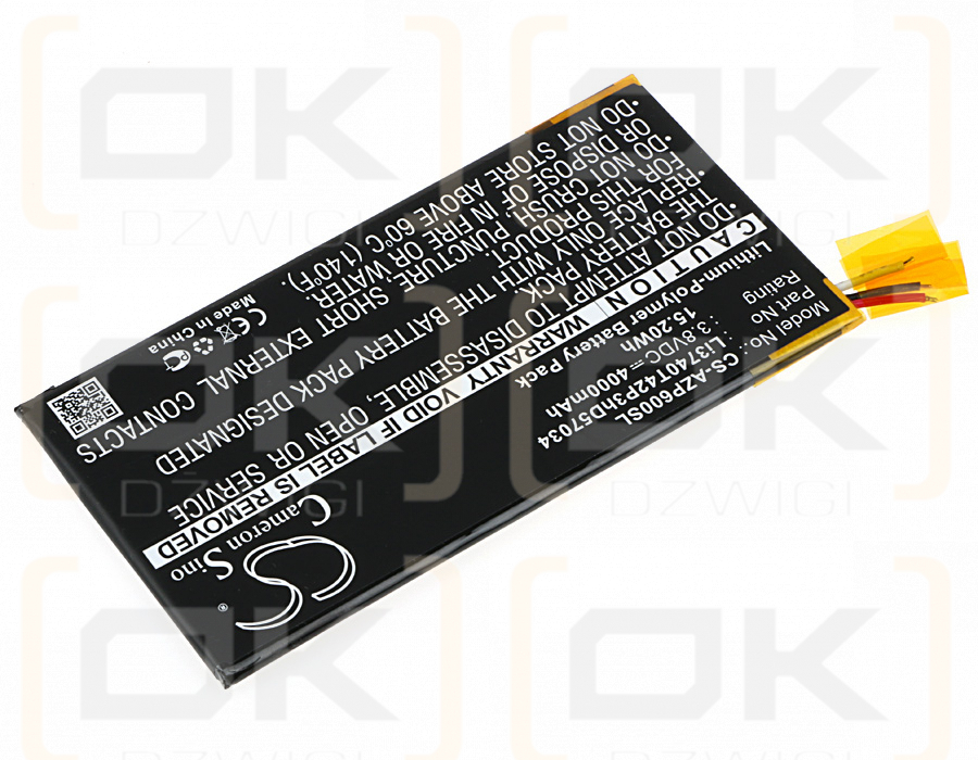 Amazing P6 / Li3740T42P3hD57034 4000mAh Li-Polymer 3.8V (Cameron Sino)