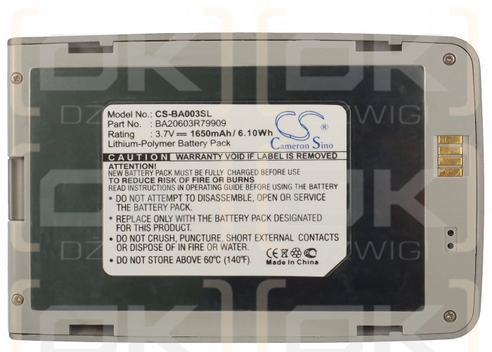 Creative PMC-HD0002 / 70PF115000000 1650 mAh Li-Polymer 3.7 V (Cameron Sino)