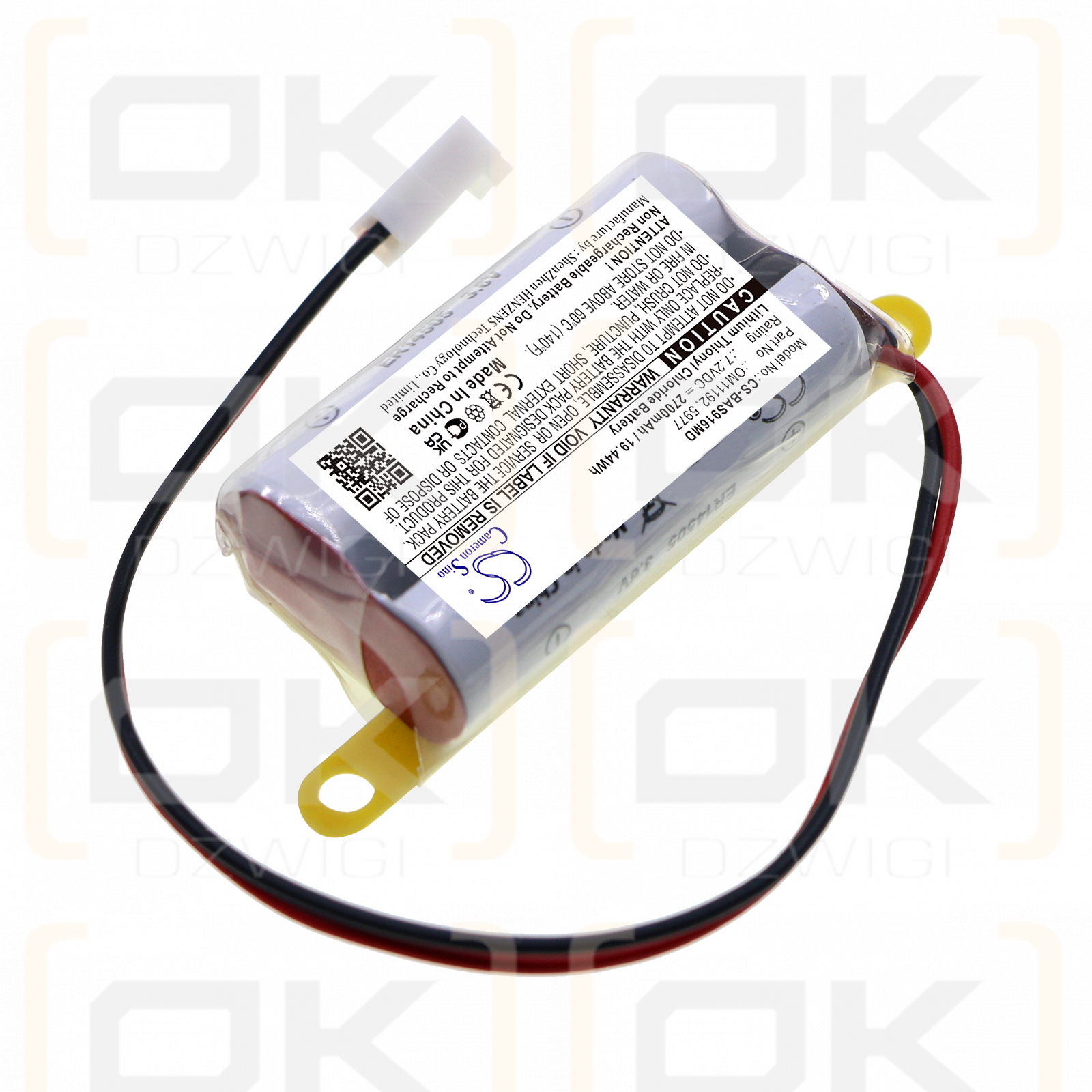 Baxter Healthcare 2M91617 / OM11192 2700mAh Li-SOCl2 7.2V (Cameron Sino)