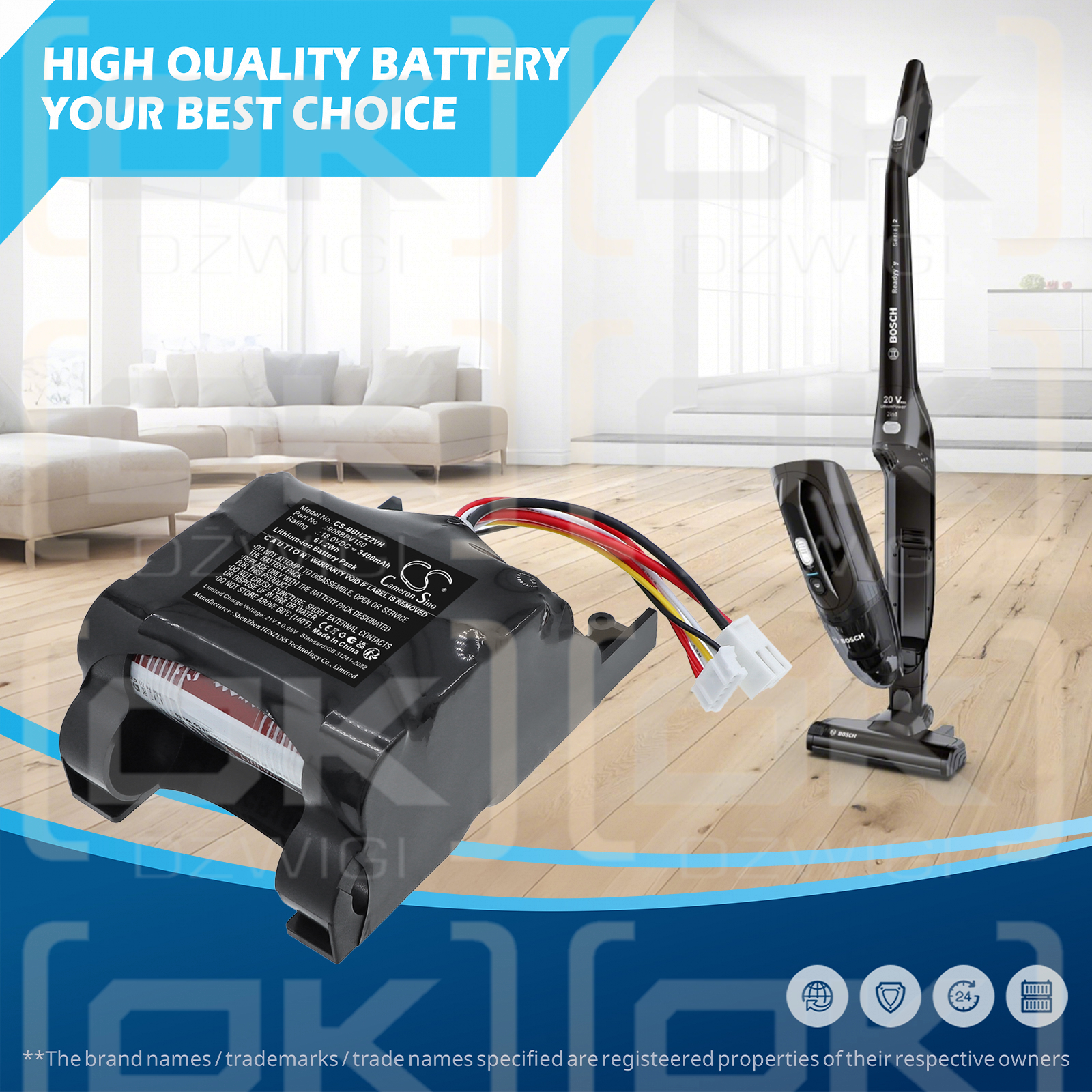 Bosch Readyy 20V Max / 908BPV180 3400 mAh Li-ion 18 V (Cameron Sino)