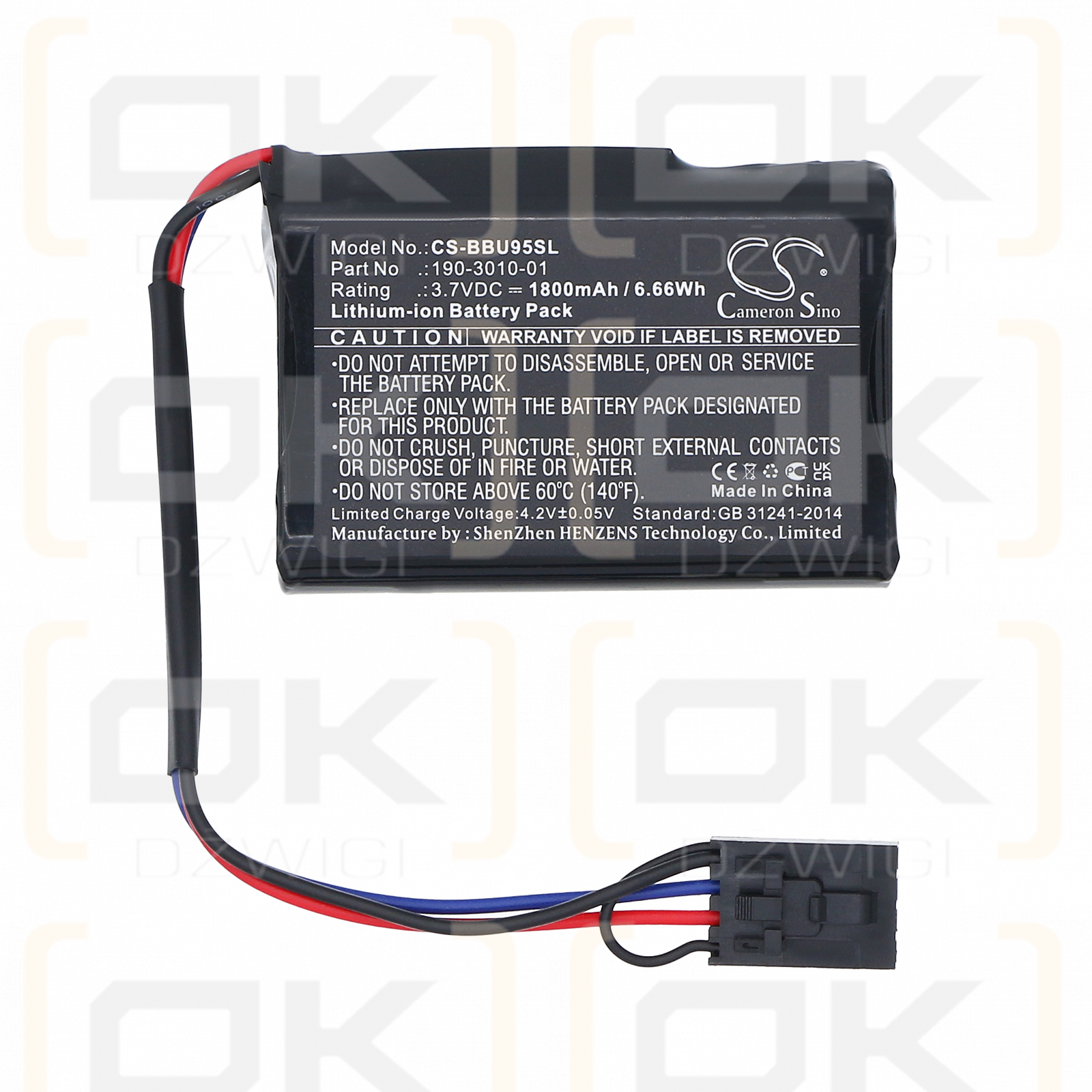 3WARE 9500 / 190-3010-01 1800 mAh Li-Ion 3,7 V (Cameron Sino)