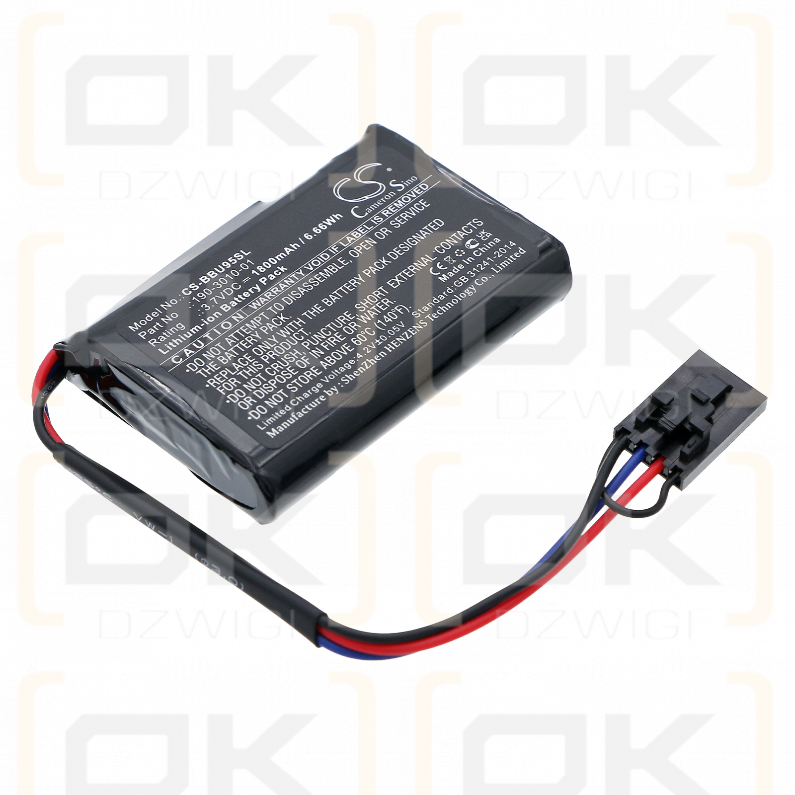3WARE 9500 / 190-3010-01 1800 mAh Li-Ion 3,7 V (Cameron Sino)