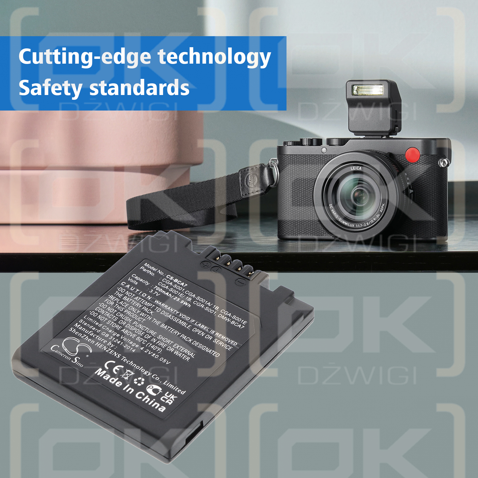 Аккумулятор Panasonic Lumix DMC-FX5EN / CGA-S001 700 мАч Li-ion 3,7 В (Cameron Sino)