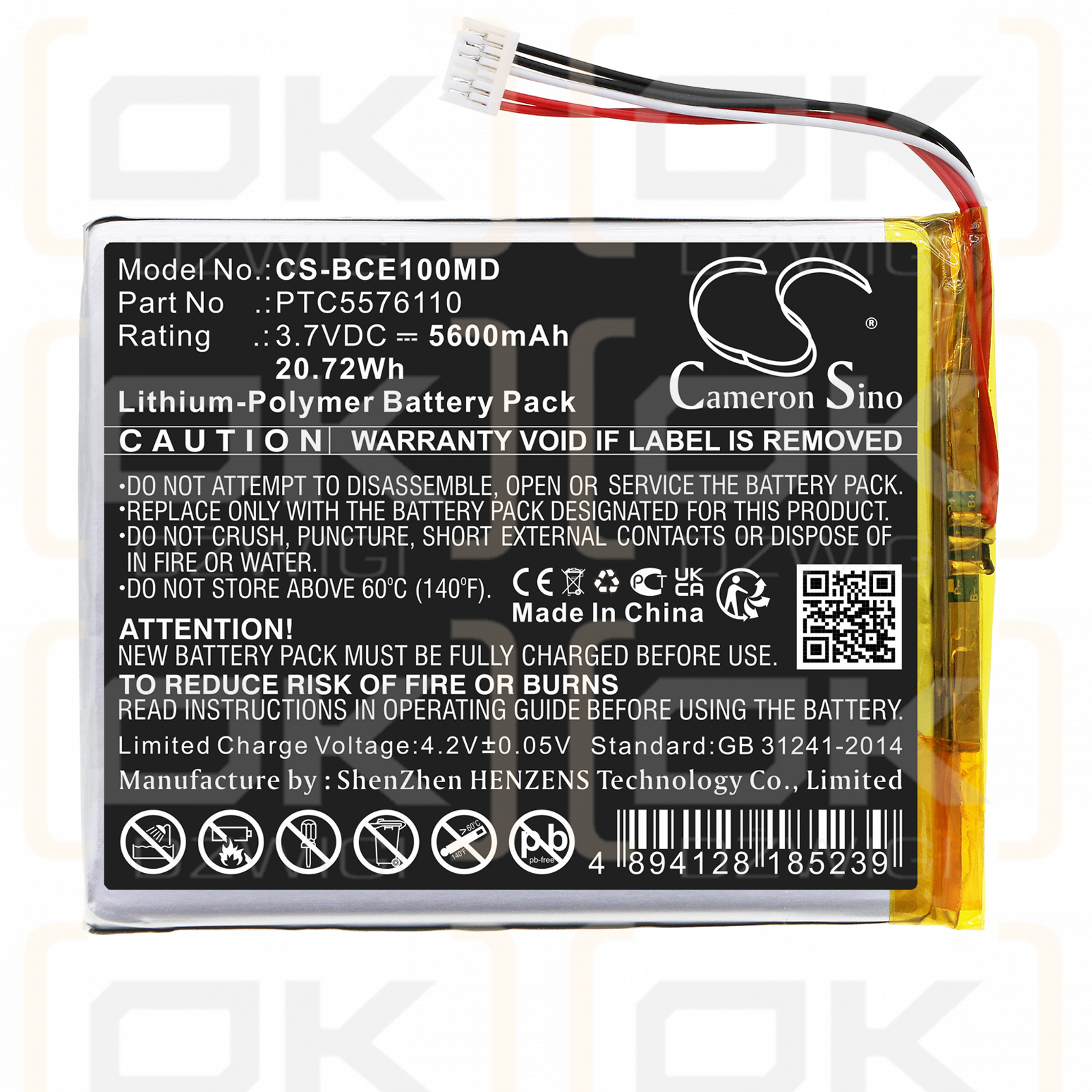 Biocare iE10 / PTC5576110 5600 mAh Li-Polymer 3,7 V (Cameron Sino)