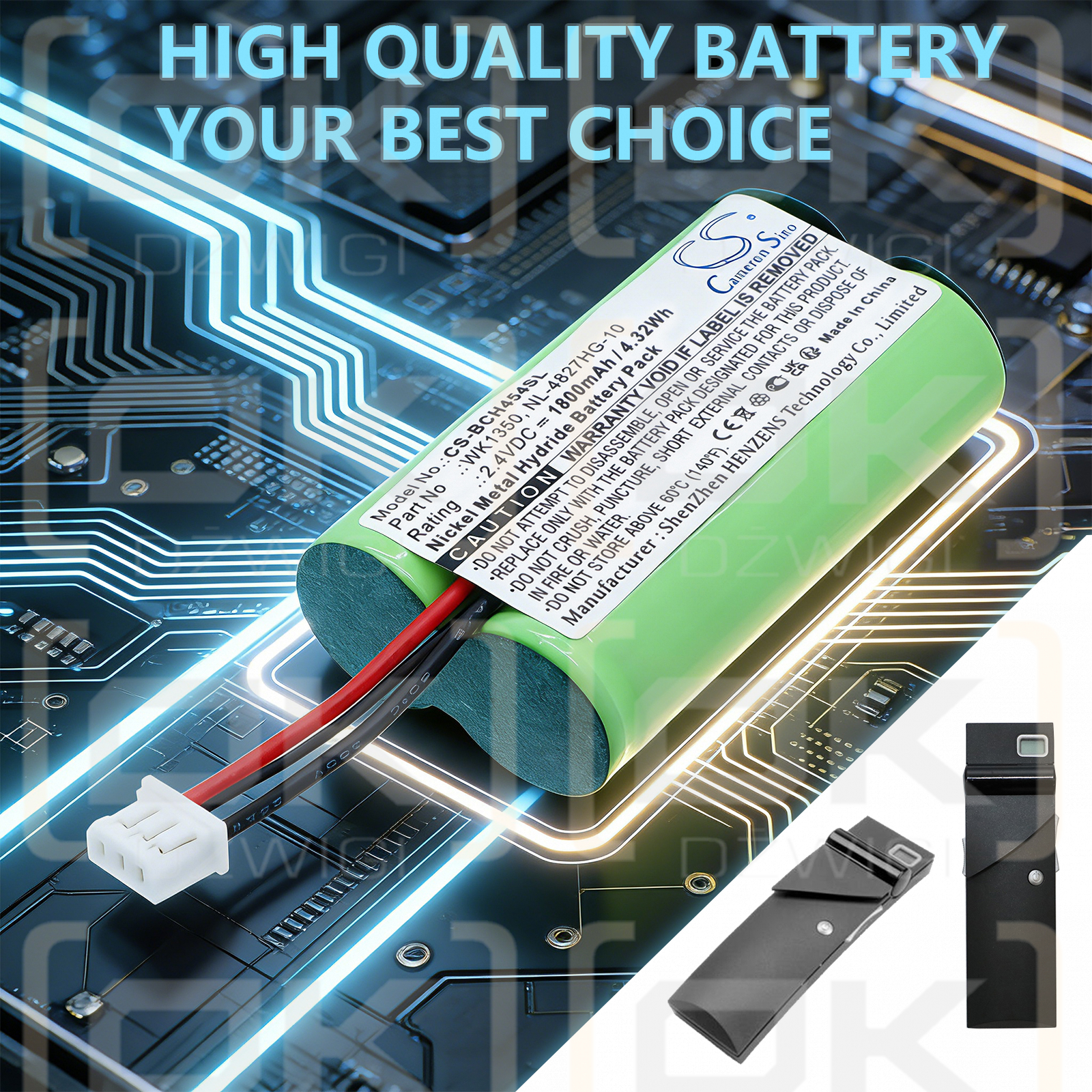 Bosch Integrus Pocket Kopfhörer-Ersatzakku 2,4 VDC Ni-MH 1800mAh 4,32Wh (Cameron Sino)