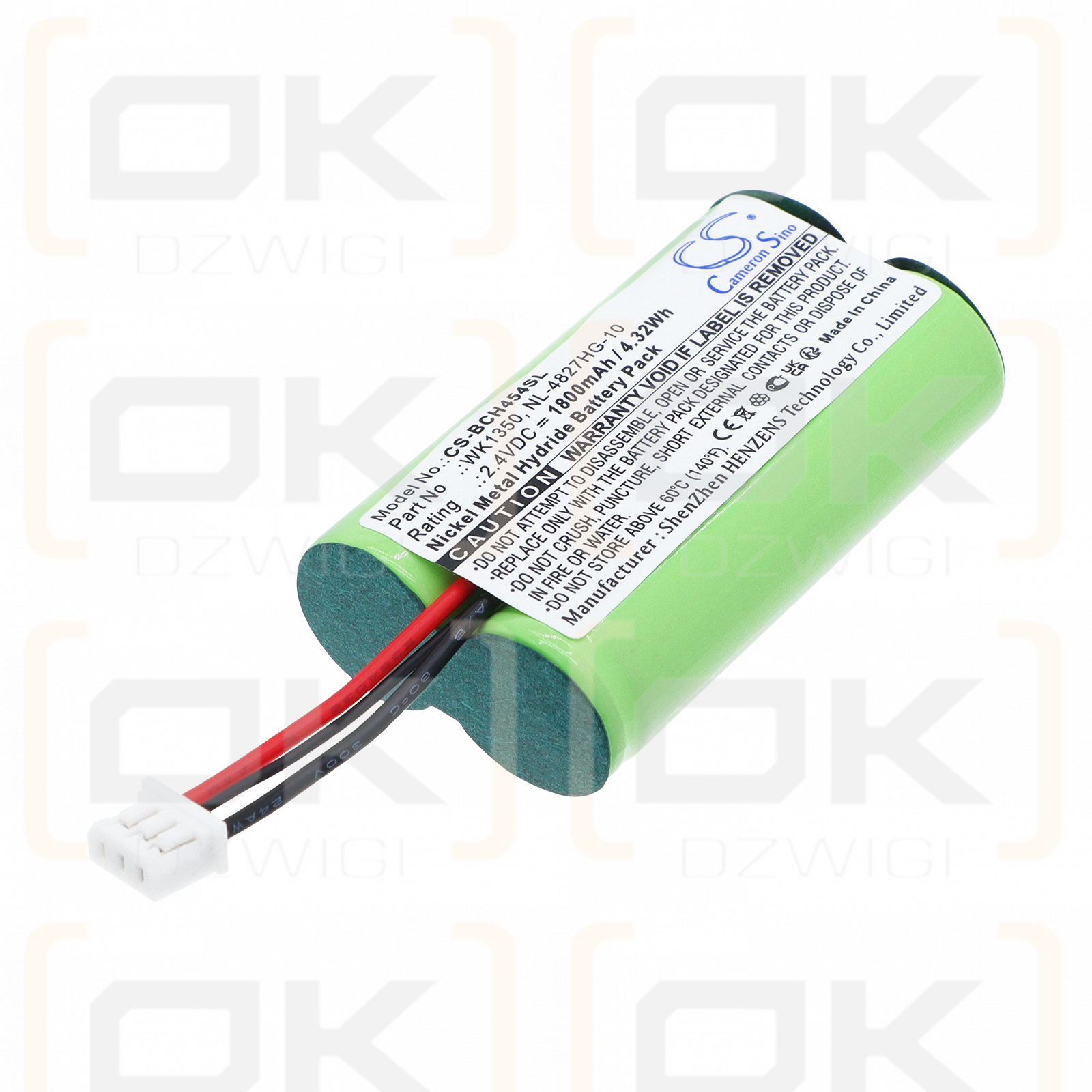 Bosch Integrus Pocket Kopfhörer-Ersatzakku 2,4 VDC Ni-MH 1800mAh 4,32Wh (Cameron Sino)