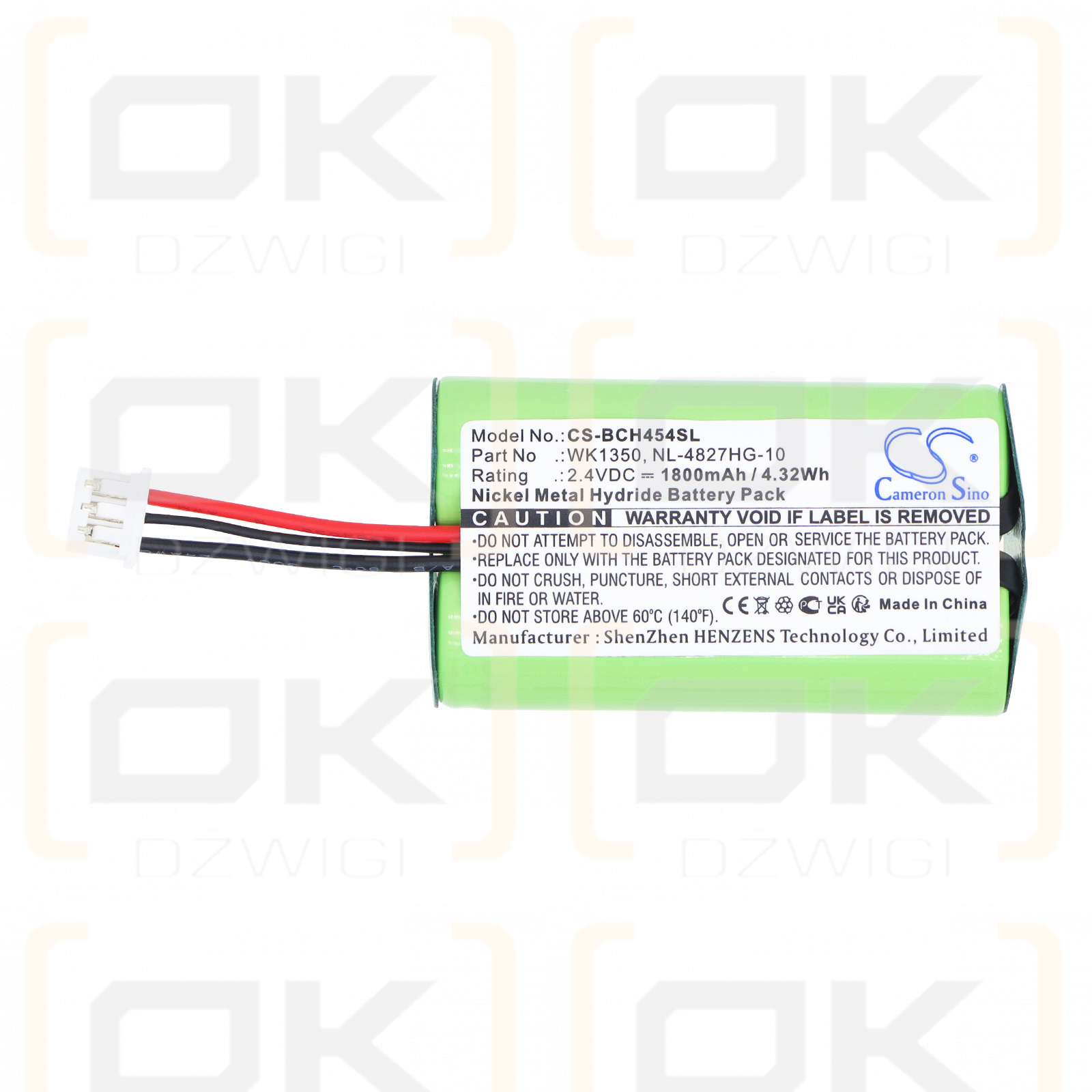 Bosch Integrus Pocket Kopfhörer-Ersatzakku 2,4 VDC Ni-MH 1800mAh 4,32Wh (Cameron Sino)