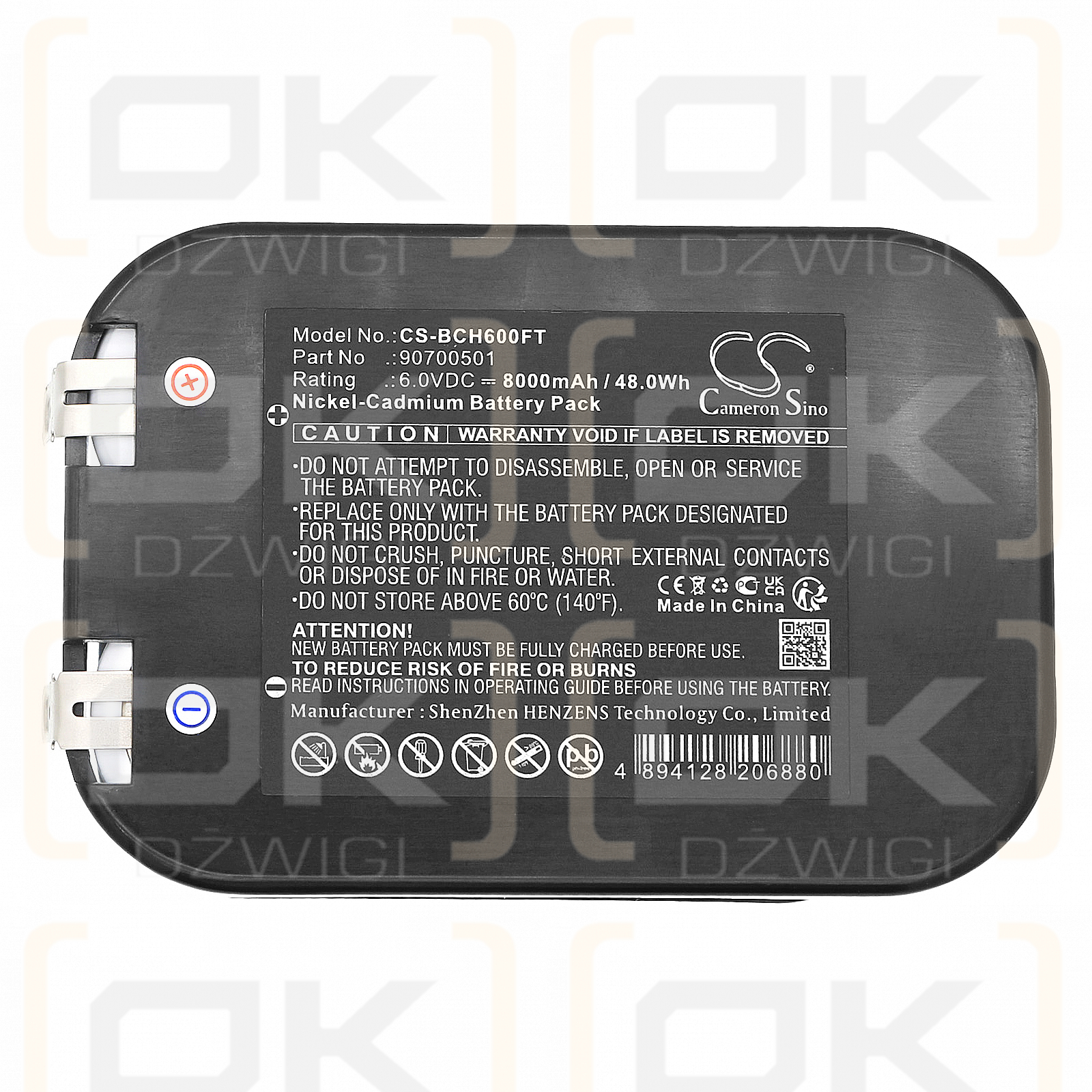 Bosch Eisemann B6008 / 90700501 8000mAh Ni-CD 6.0V (Cameron Sino)