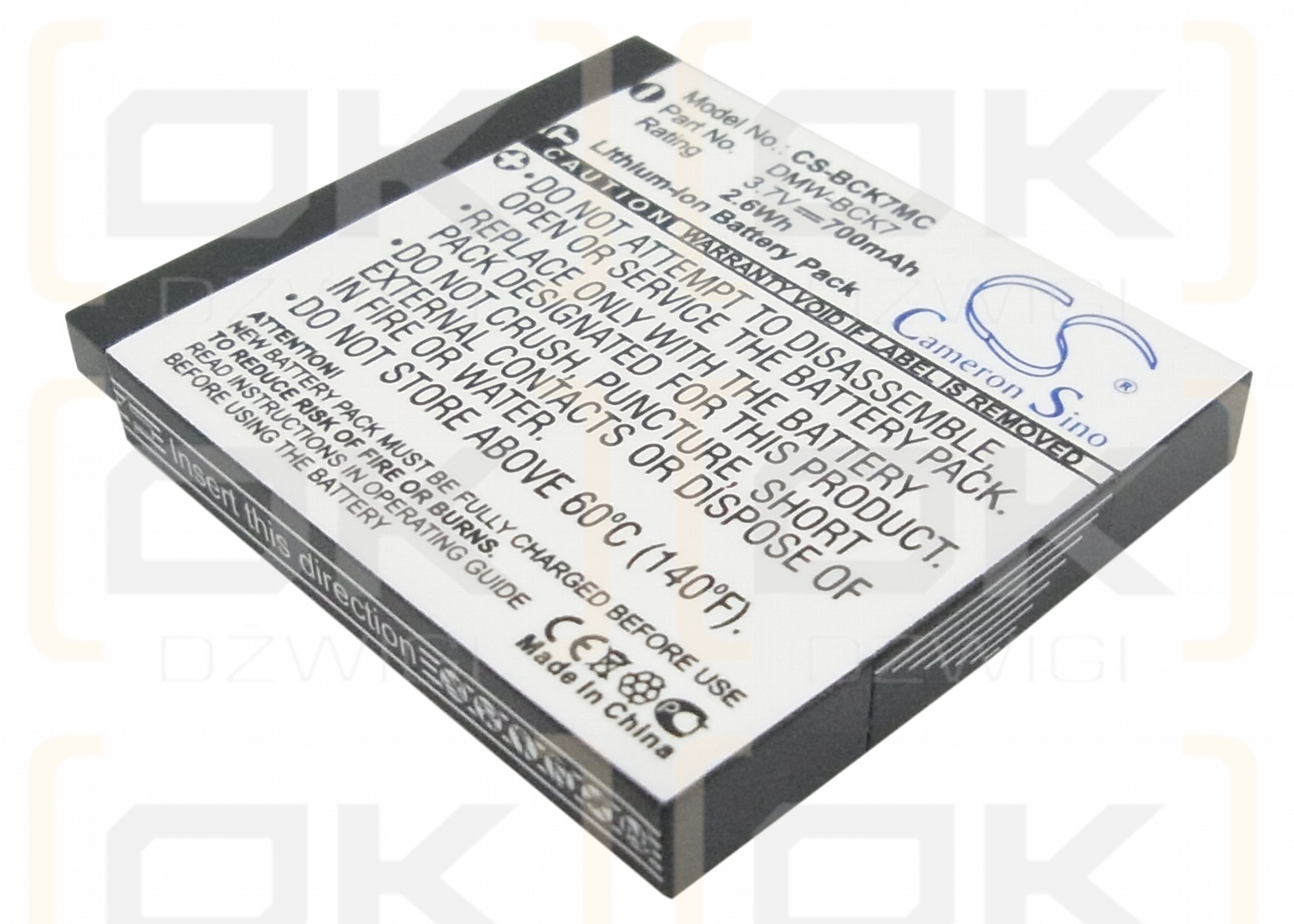 Panasonic Lumix DMC-TS30K / VW-BCK7 700mAh Li-ion 3.7V (Cameron Sino)