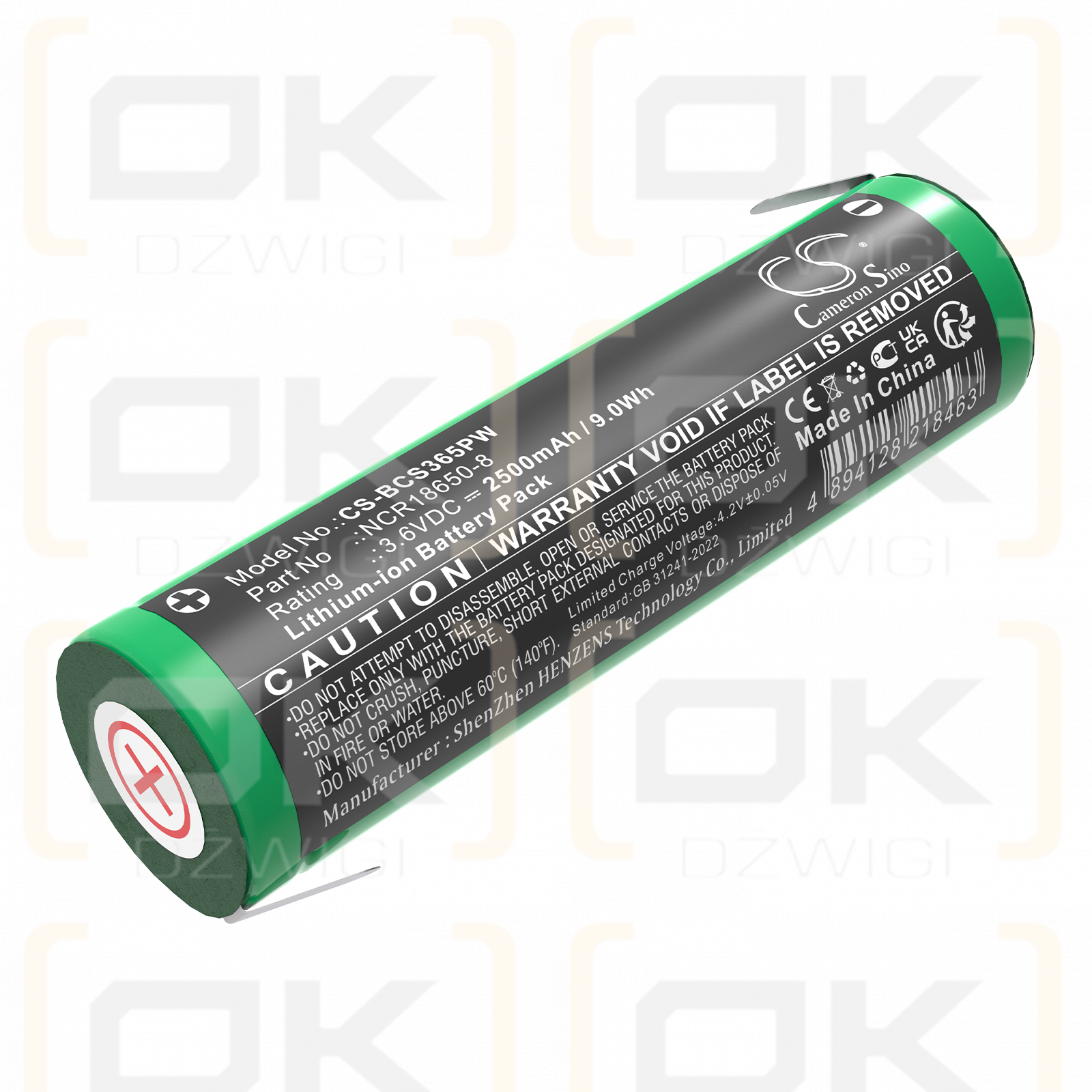 Black & Decker LI4000 Type 5 / NCR18650-8 2500mAh Li-ion 3.6V (Cameron Sino)