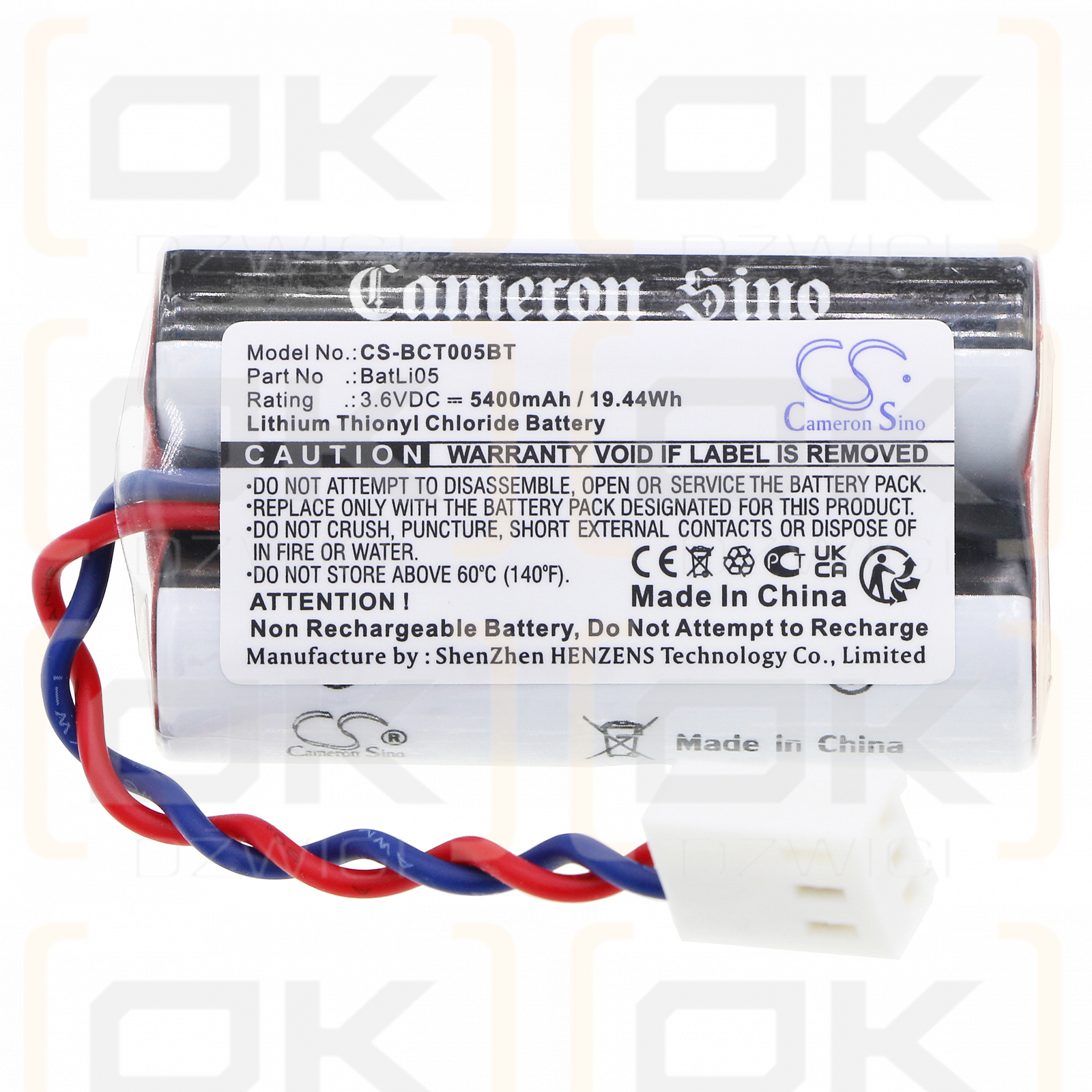 ABB D8904 / FAS8904 5400mAh Li-SOCl2 3.6V (Cameron Sino)
