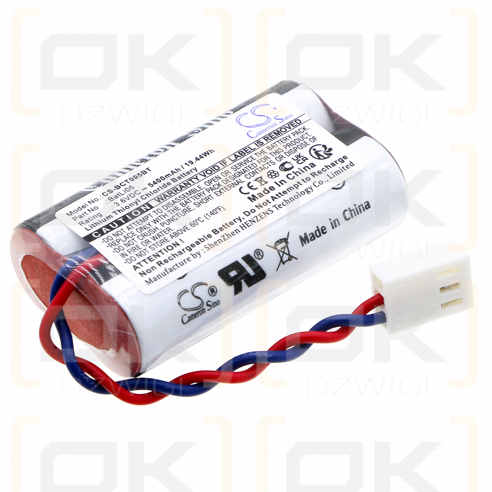 ABB D8904 / FAS8904 5400mAh Li-SOCl2 3.6V (Cameron Sino)