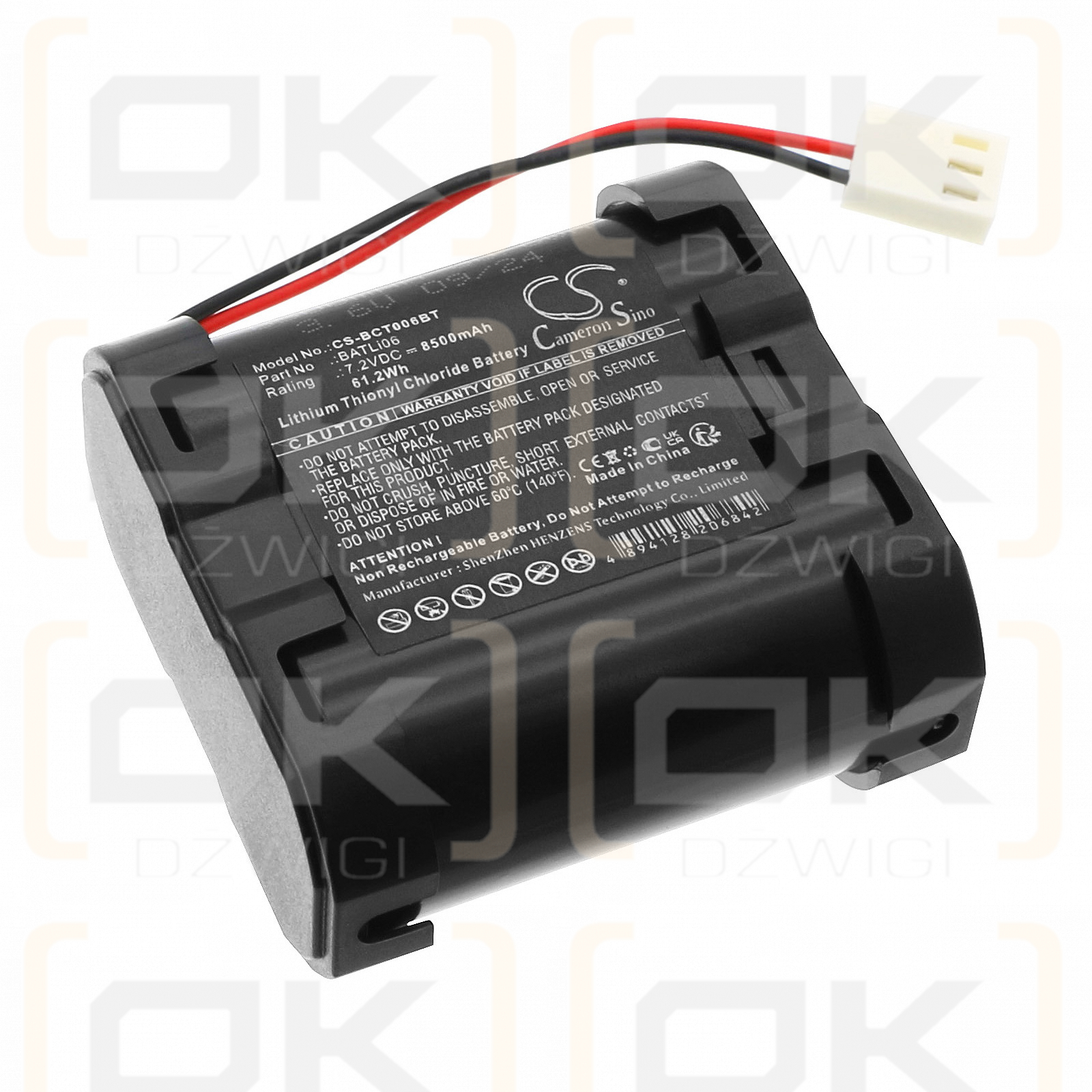 DAITEM D14650F / BATLi06 8500mAh Li-SOCl2 7.2V (Cameron Sino)