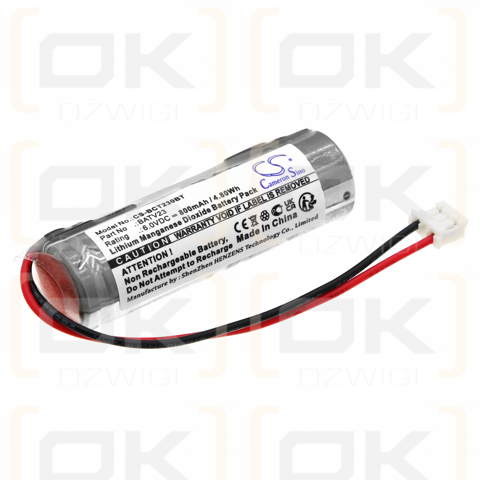 DAITEM 260-27D / BATV23 800mAh Li-MnO2 6.0V (Cameron Sino)