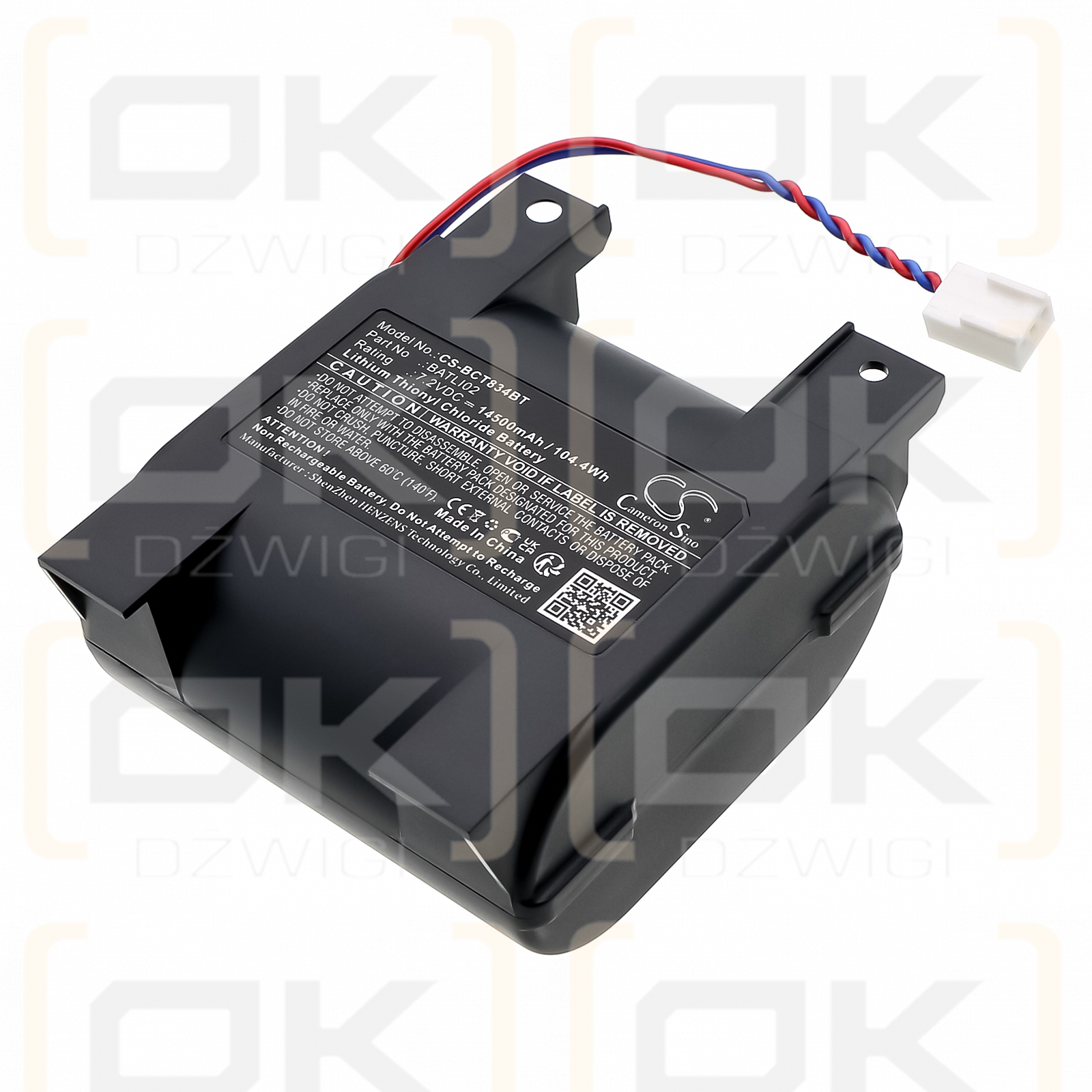 LOGISTY RL500 Radio relay / BATLI02 14500mAh Li-SOCl2 7.2V (Cameron Sino)