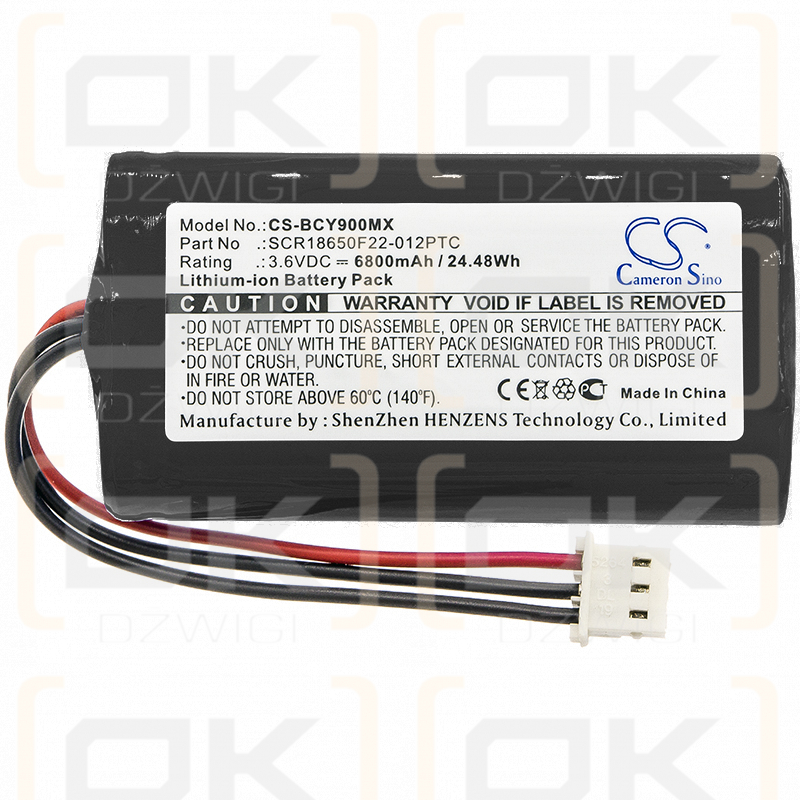 Bionet Oximete OXY9 Wave / SCR18650F22-012PTC 6800mAh Li-ion 3.6V (Cameron Sino)