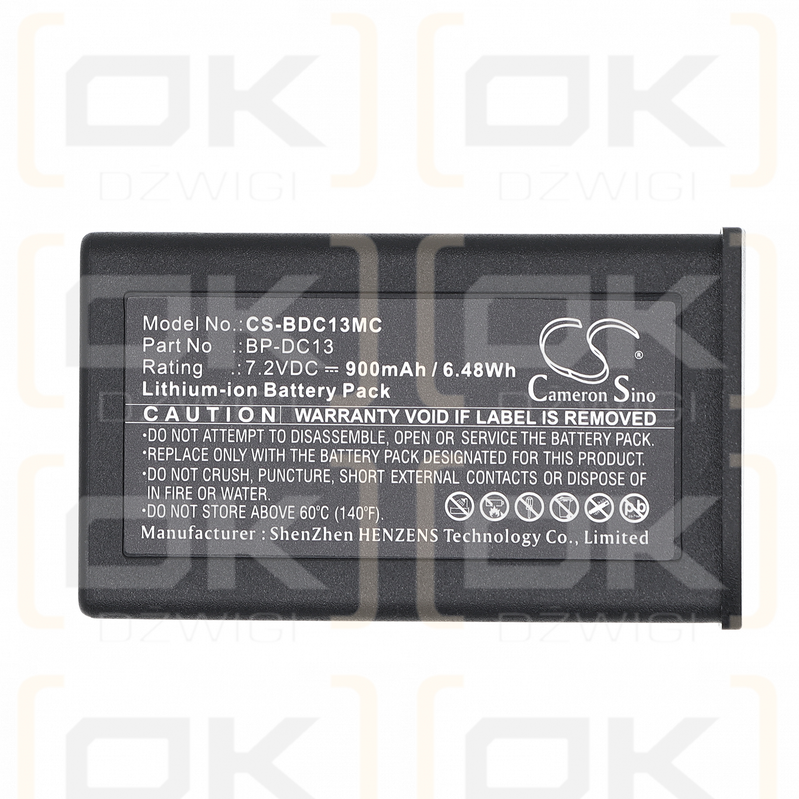 Ersatzakku für Leica TL2 / BP-DC13 900 mAh Li-Ion 7,2 V (Cameron Sino)