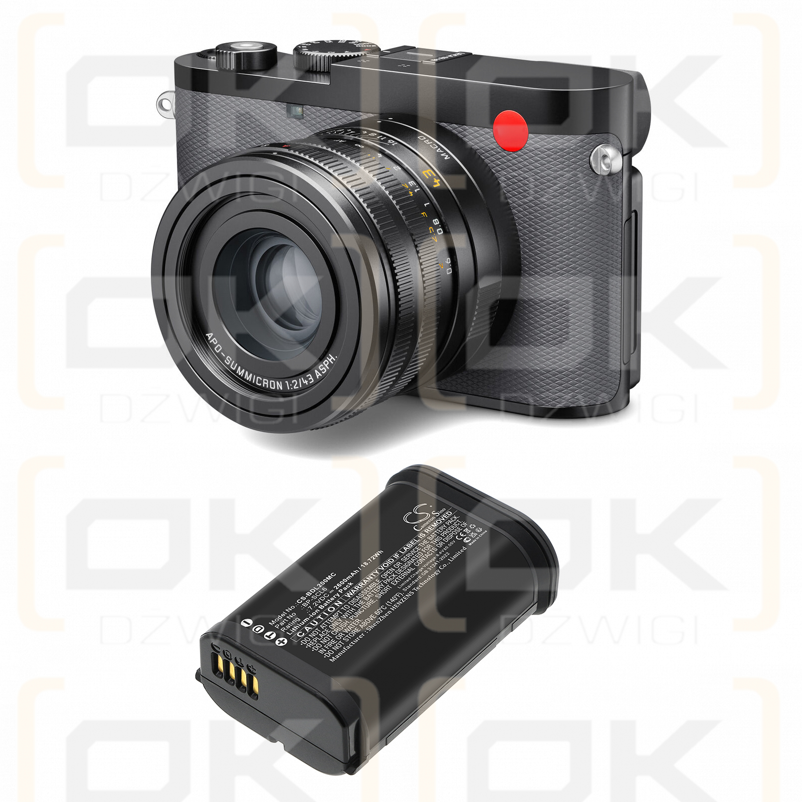 Leica SL2S / 19 531 2600mAh Li-ion 7.2V (Cameron Sino)
