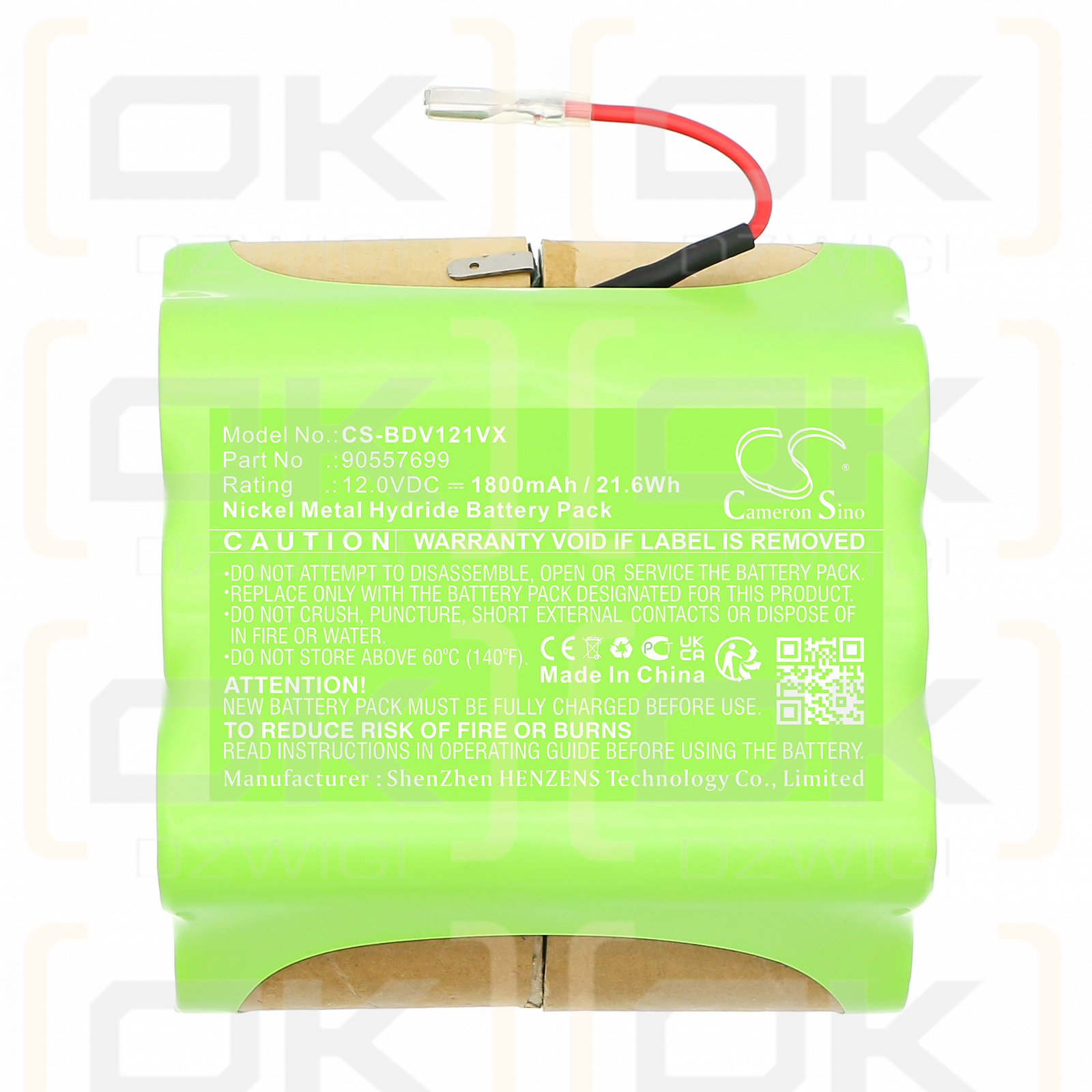 Black&Decker PIVOT VAC 12 V / 90557699 1800 mAh Ni-MH 12,0 V (Cameron Sino)