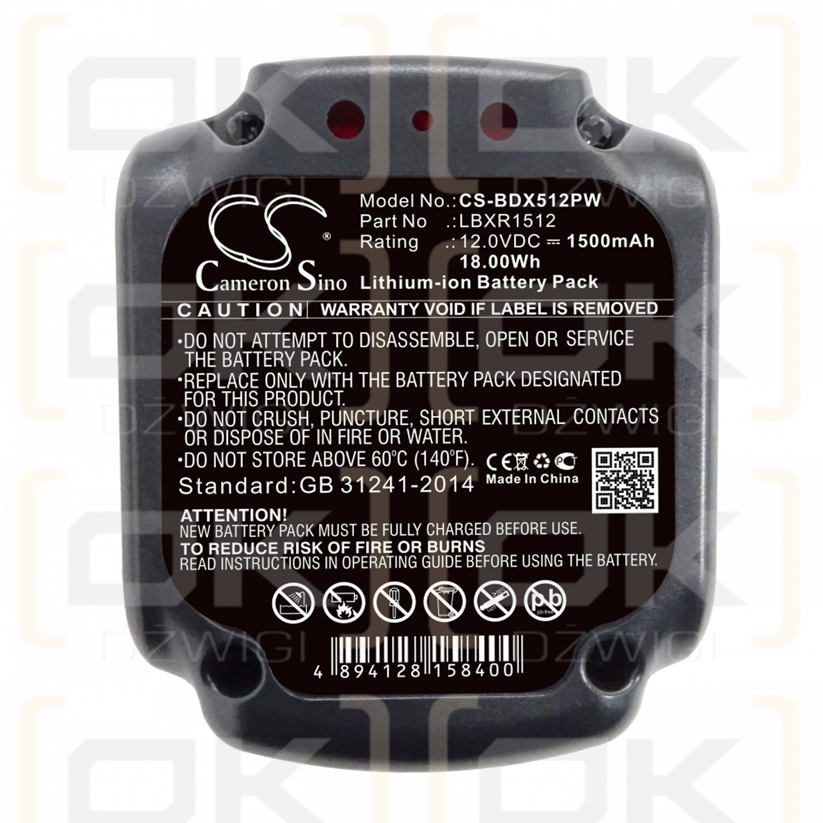 Black & Decker BLA12L-0608-1 / LBXR1512 1500mAh Li-ion 12.0V (Cameron Sino)