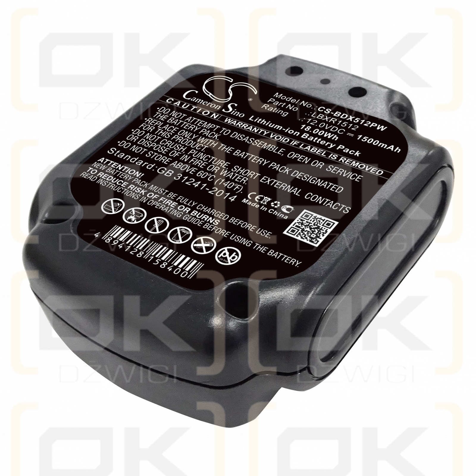 Black & Decker BLA12L-0608-1 / LBXR1512 1500mAh Li-ion 12.0V (Cameron Sino)