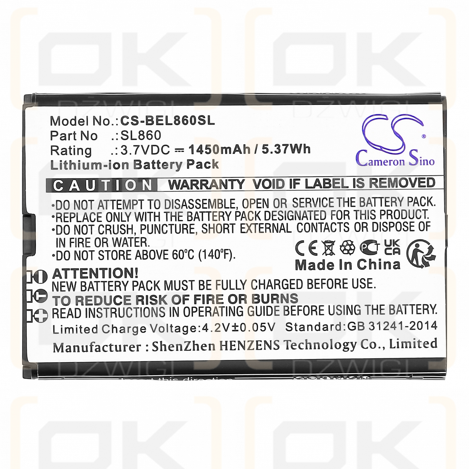 Bea-fon SL860_EU001B / SL860 1450mAh Li-ion 3.7V (Cameron Sino)