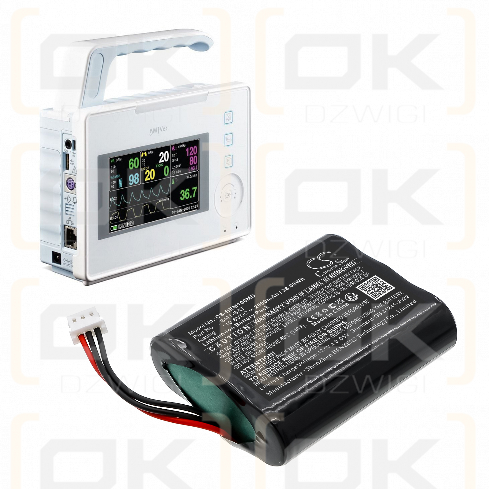 Bionet BM1 Vet / BM1-BAT 2600mAh Li-ion 10.8V (Cameron Sino)