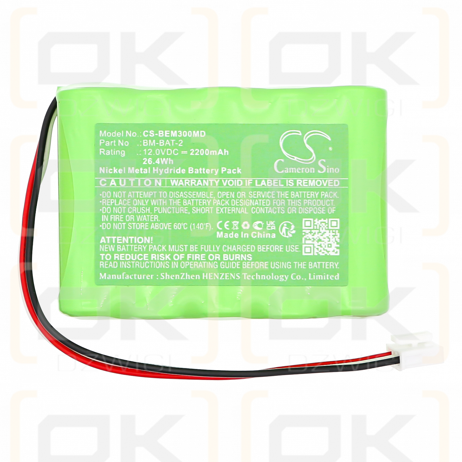 Bionet D2F1000001 ~ D2F11xxxxx (09/2004 ~ 11/2005) / BM-BAT-2 2200 mAh Ni-MH 12,0 V (Cameron Sino)