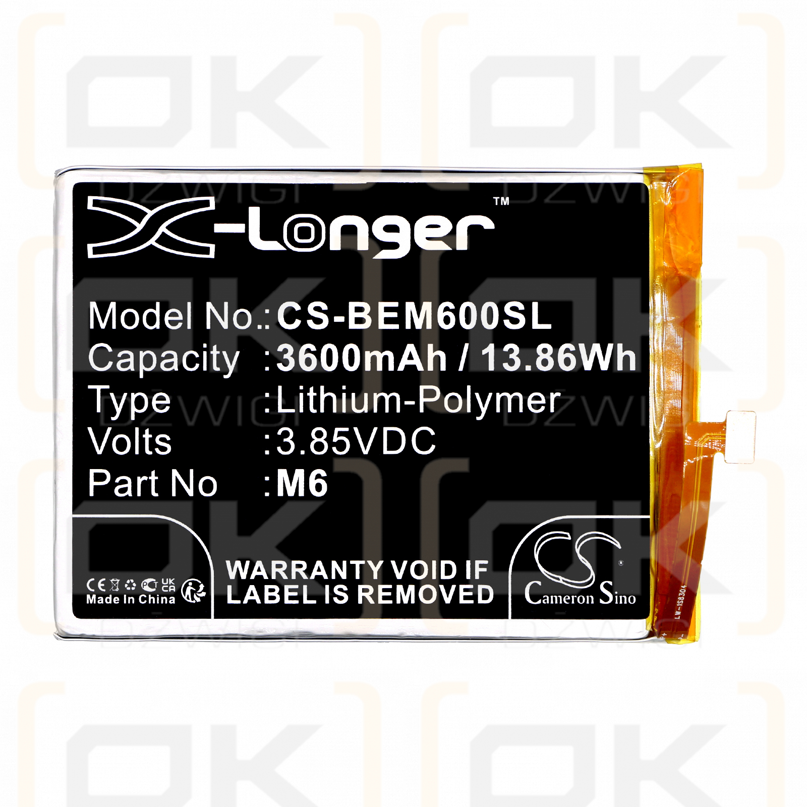 Bea-fon M6 Premium / M6 3600mAh Li-Polymer 3.85V (Cameron Sino)