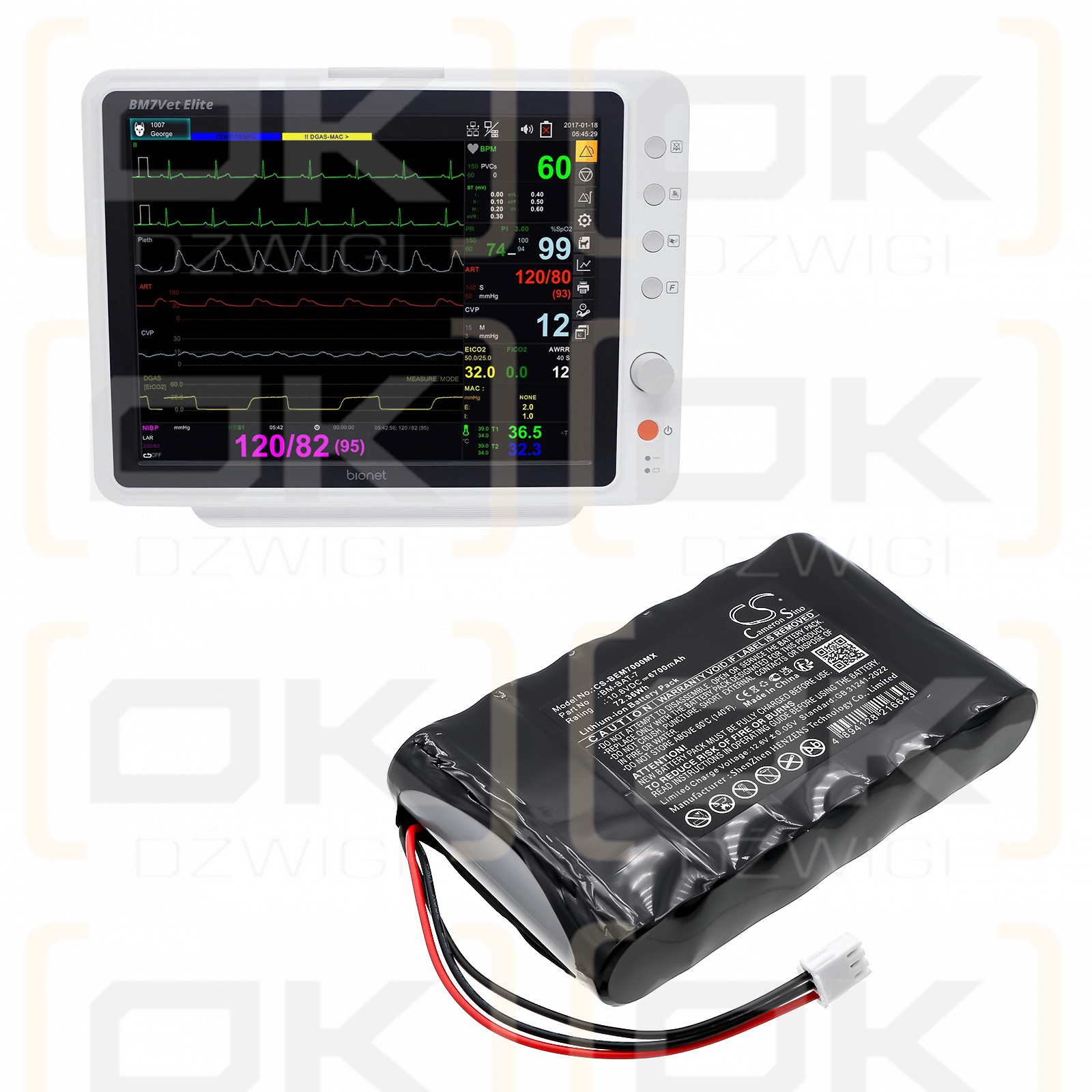 Bionet BM7 Vet Elite / 68L335-BIO-S 6700mAh Li-ion 10.8V (Cameron Sino)