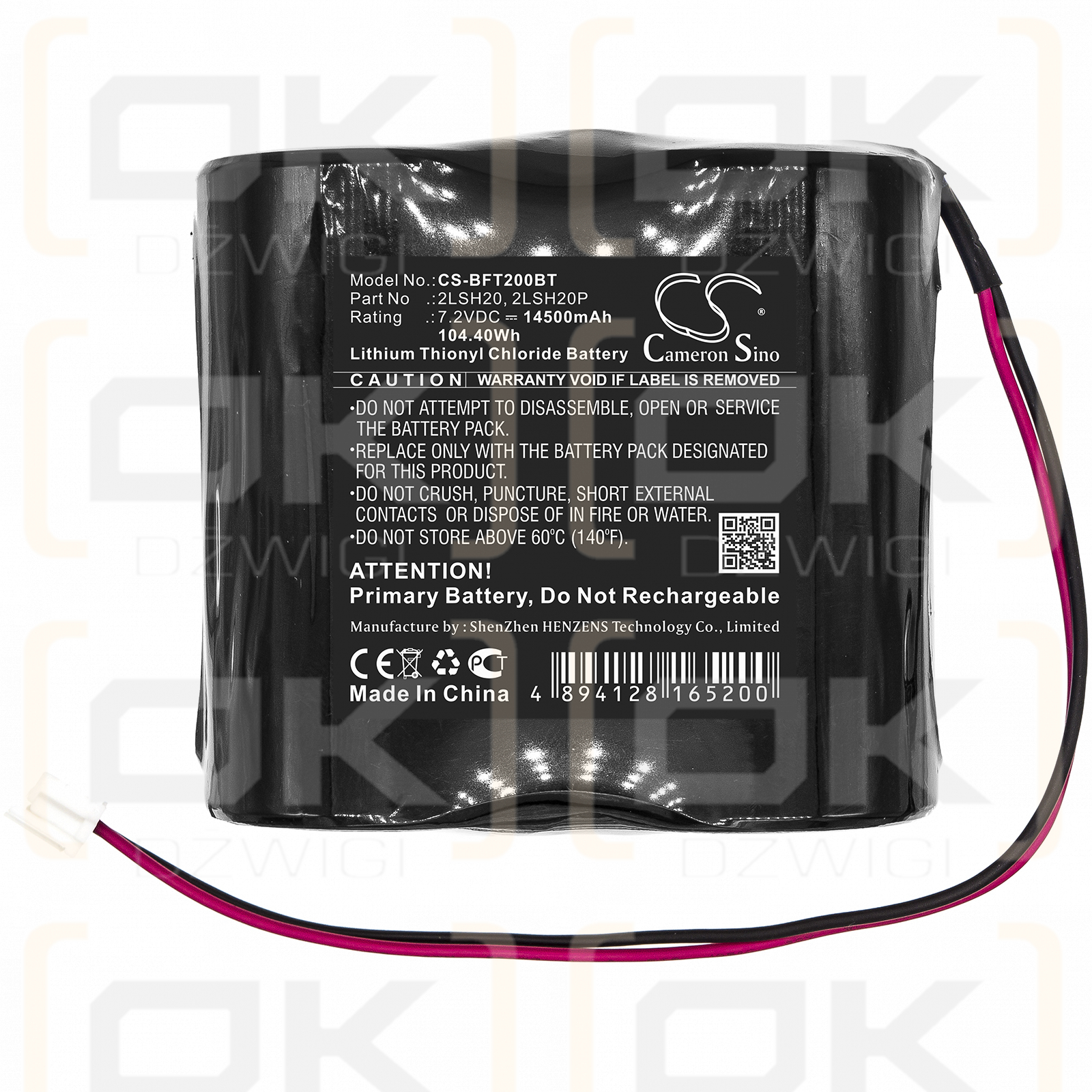 Pile SX1E / LB350331 14500mAh Li-SOCl2 7.2V (Cameron Sino)