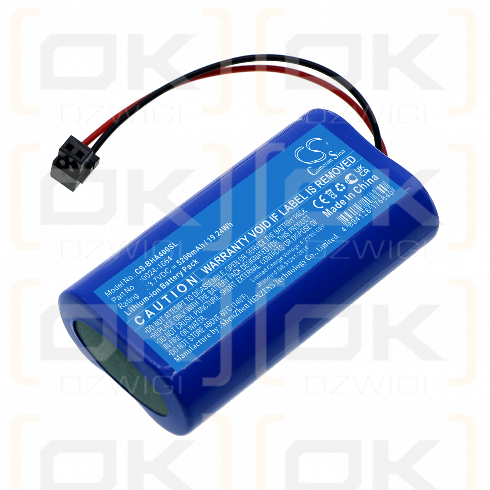 Bacharach PCA-400 / 0024-1664 5200 mAh Li-Ion 3,7 V (Cameron Sino)