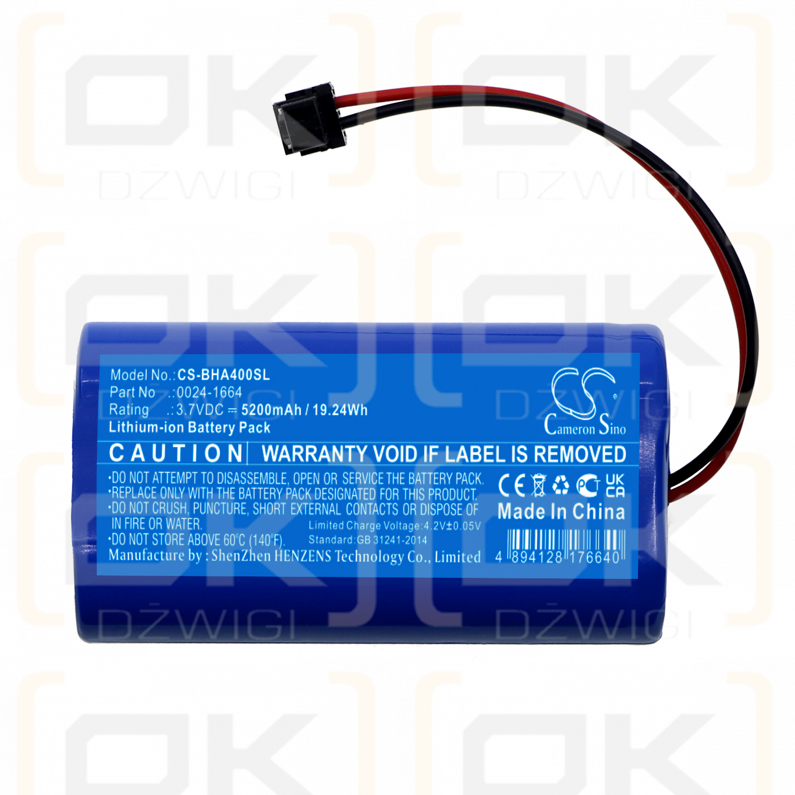 Bacharach PCA-400 / 0024-1664 5200 mAh Li-Ion 3,7 V (Cameron Sino)