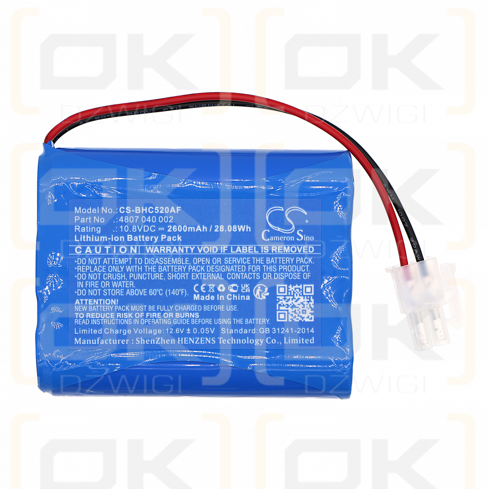 Becker 2447-3092 / 4807 040 002 2600mAh Li-ion 10.8V (Cameron Sino)