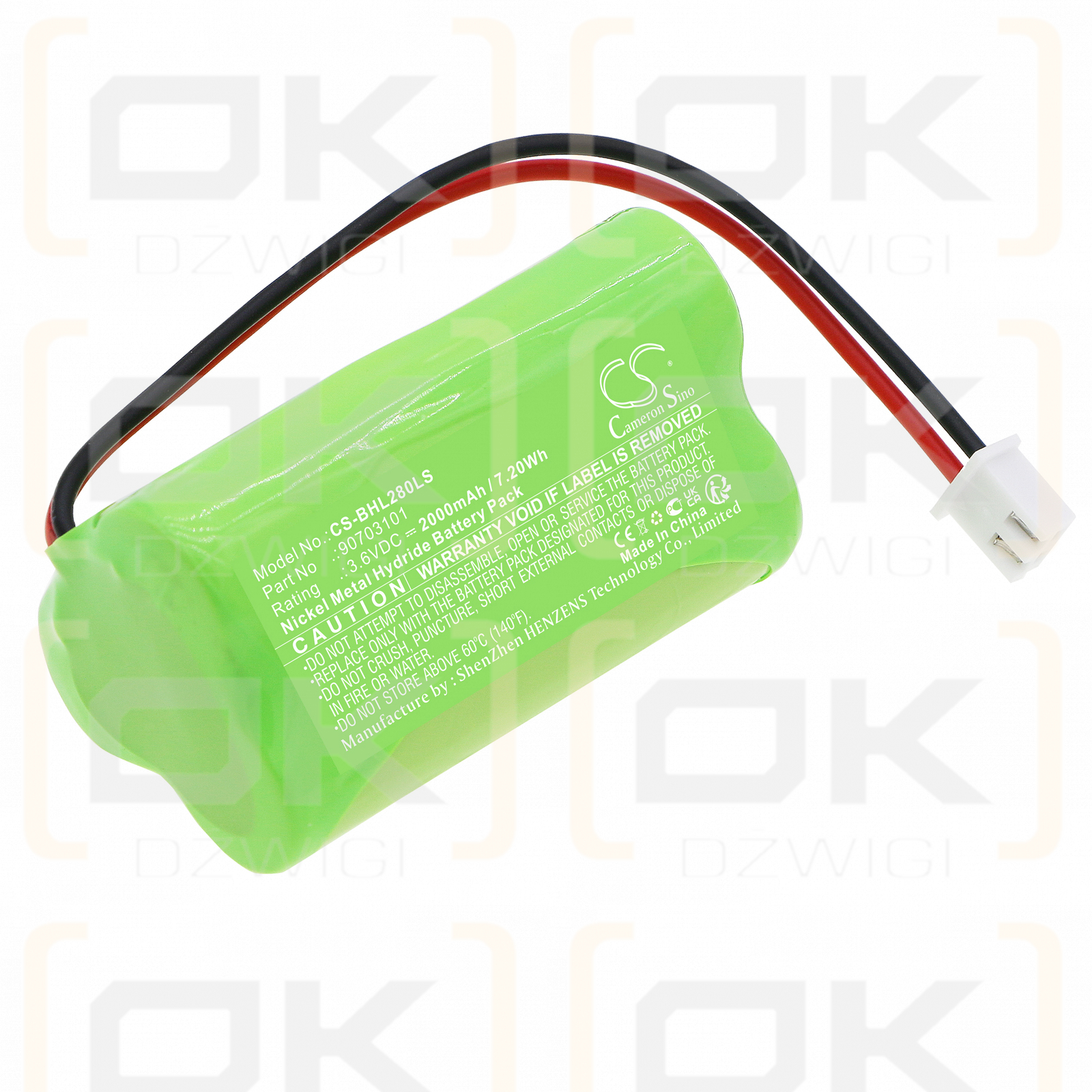 Pansan 5020-C / 90703801 2000mAh Ni-MH 3.6V (Cameron Sino)