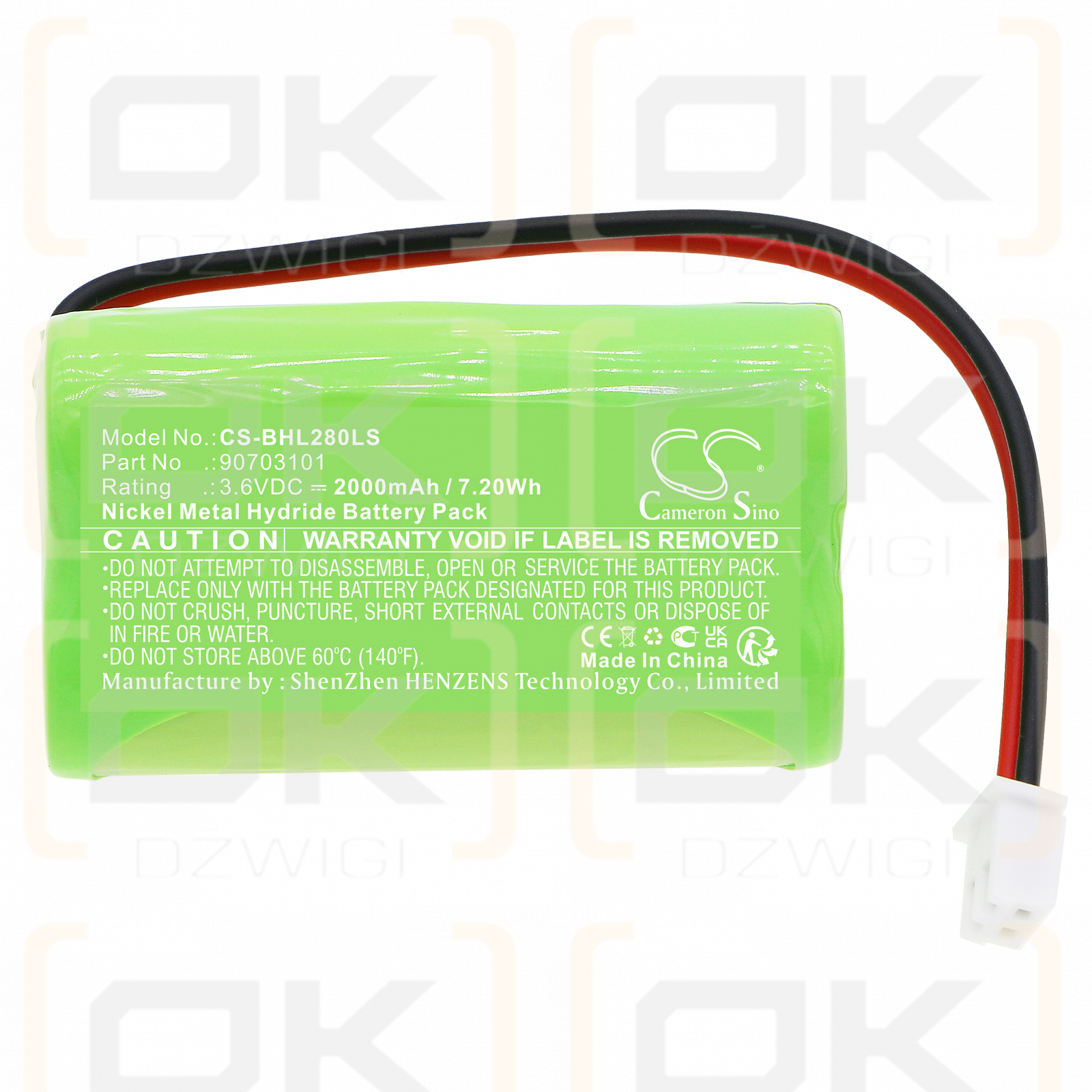 Pansan 5020-C / 90703801 2000mAh Ni-MH 3.6V (Cameron Sino)