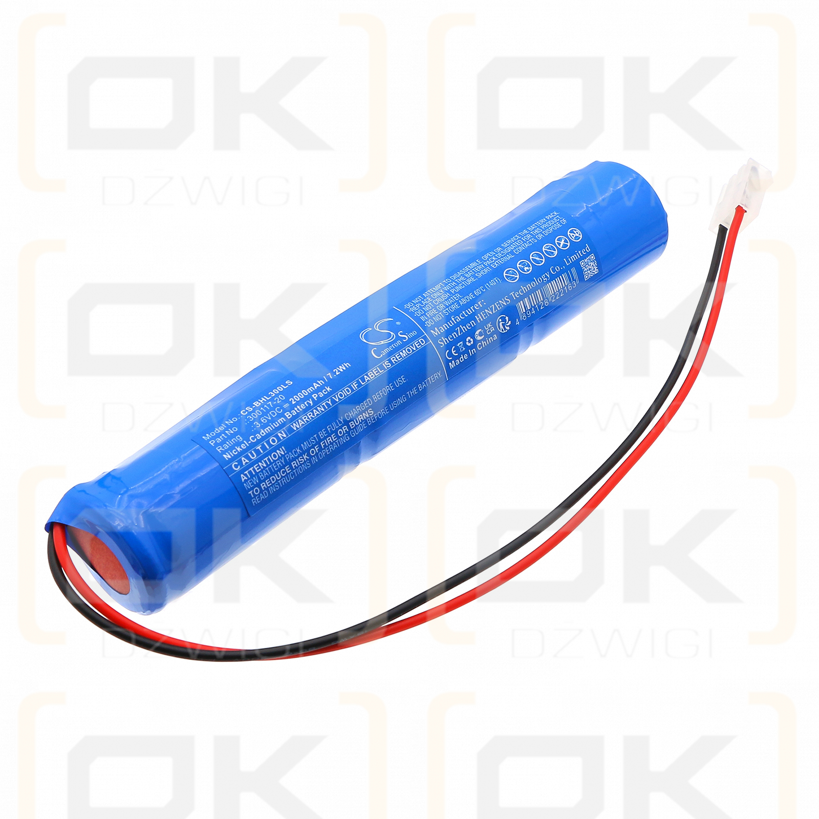 Beghelli 415213000 / 300117-20 2000mAh Ni-CD 3.6V (Cameron Sino)