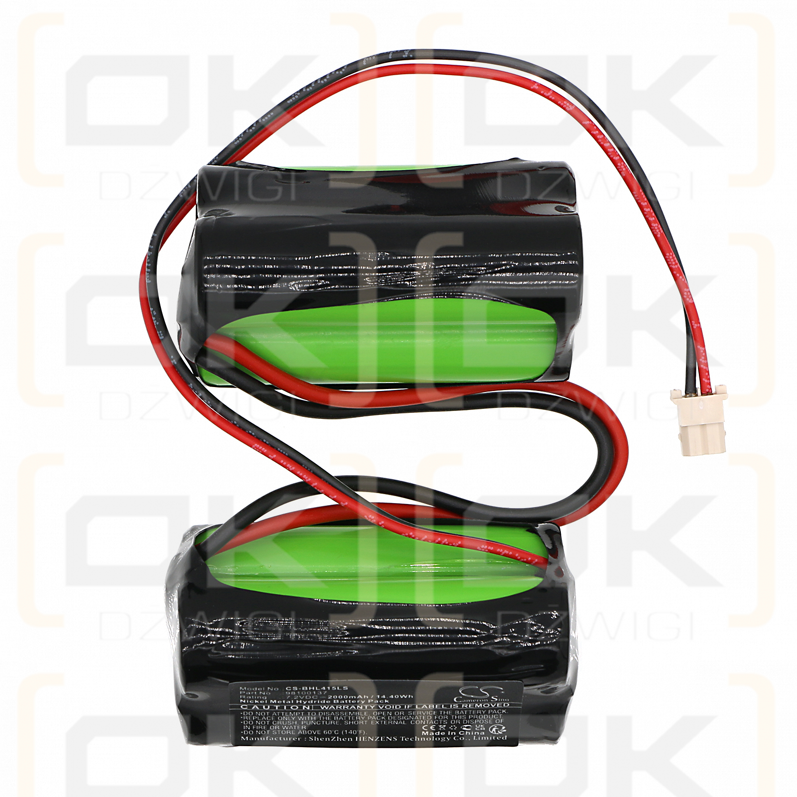 Beghelli 415393001 / 98100137 2000mAh Ni-MH 7.2V (Cameron Sino)