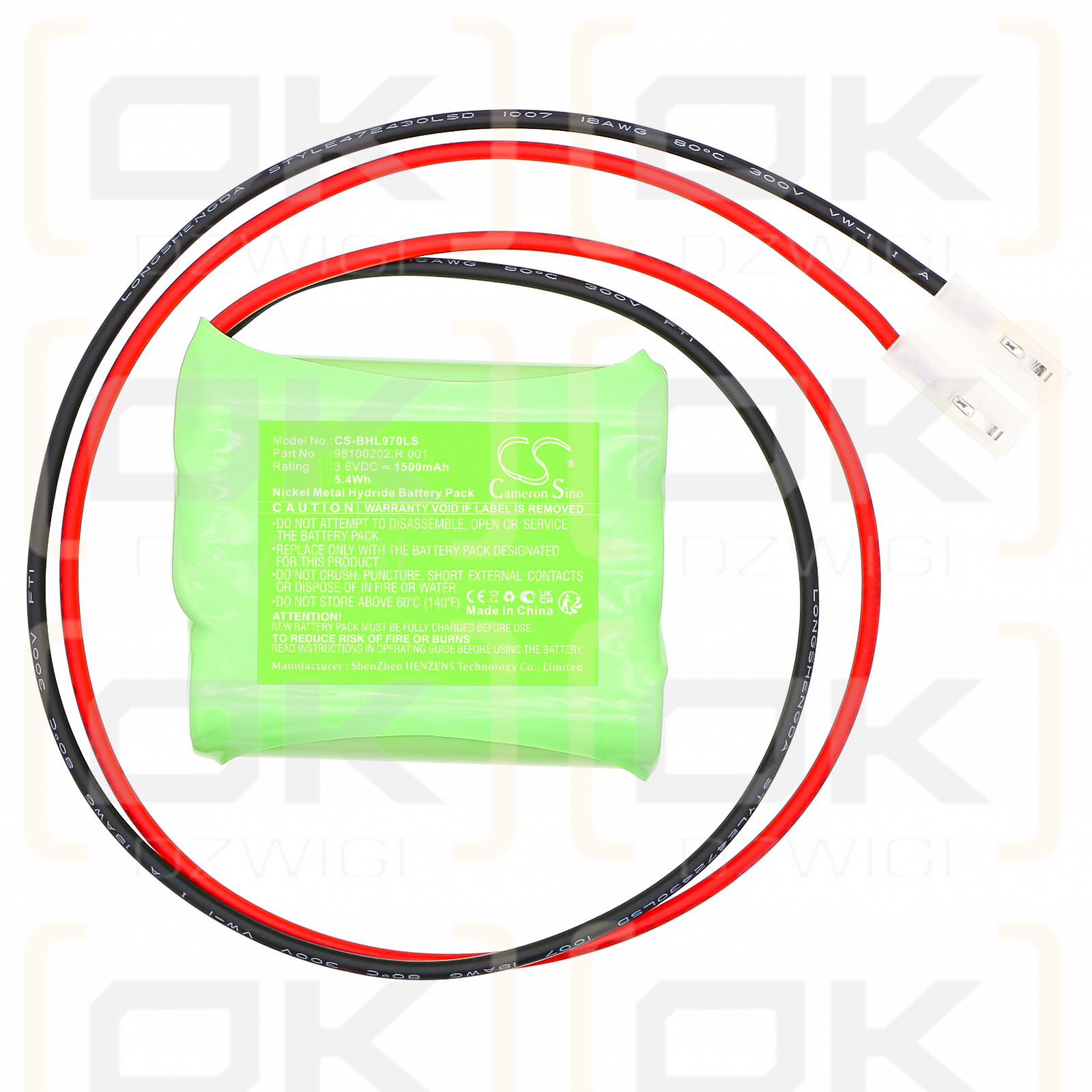 Beghelli 415097000 / 98100202.R.001 1500mAh Ni-MH 3.6V (Cameron Sino)