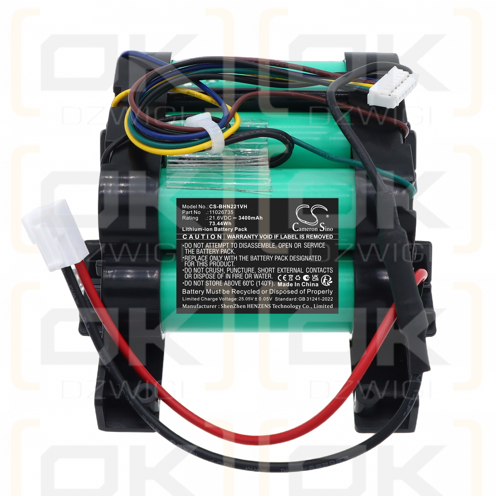 Replacement Battery for Bosch BBHL2214TW / 908BPV216 3400 mAh Li-ion 21.6 V (Cameron Sino)