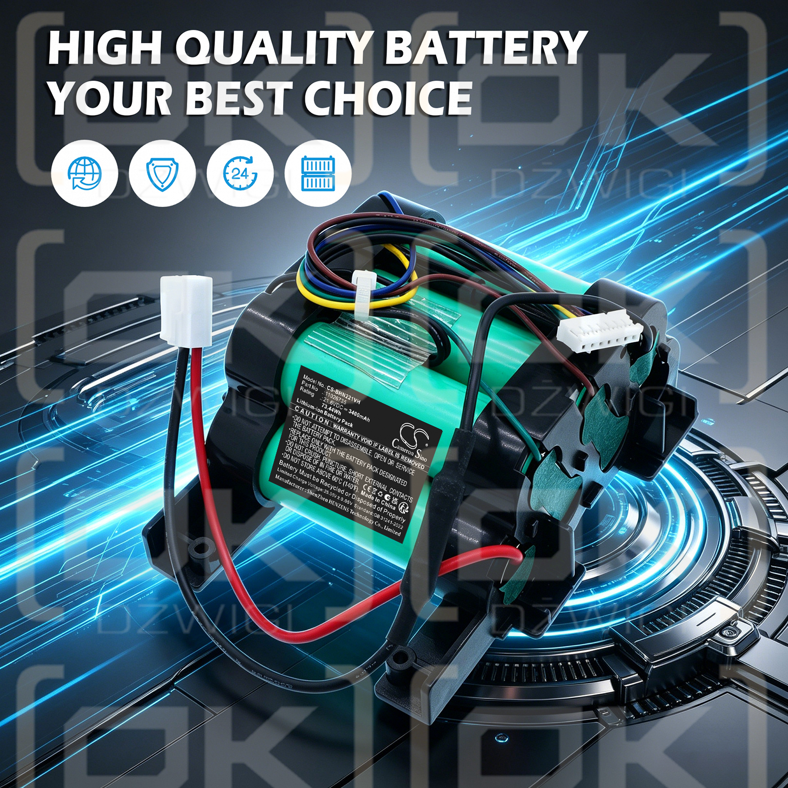 Replacement Battery for Bosch BBHL2214TW / 908BPV216 3400 mAh Li-ion 21.6 V (Cameron Sino)