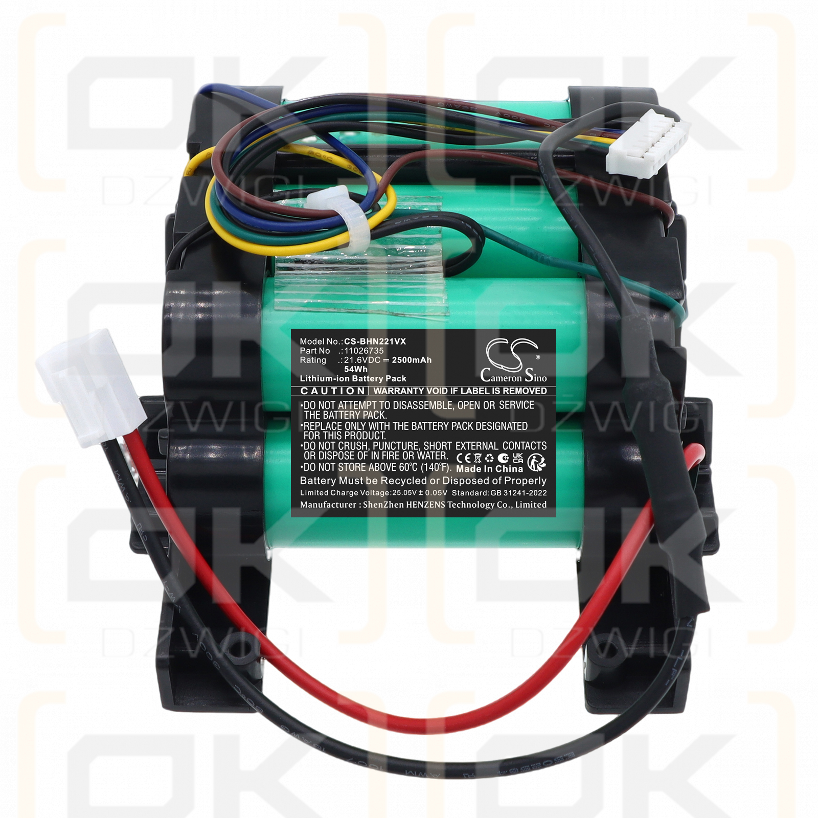 Replacement Battery for Bosch BBHL2214TW / 908BPV216 2500 mAh Li-ion 21.6 V (Cameron Sino)
