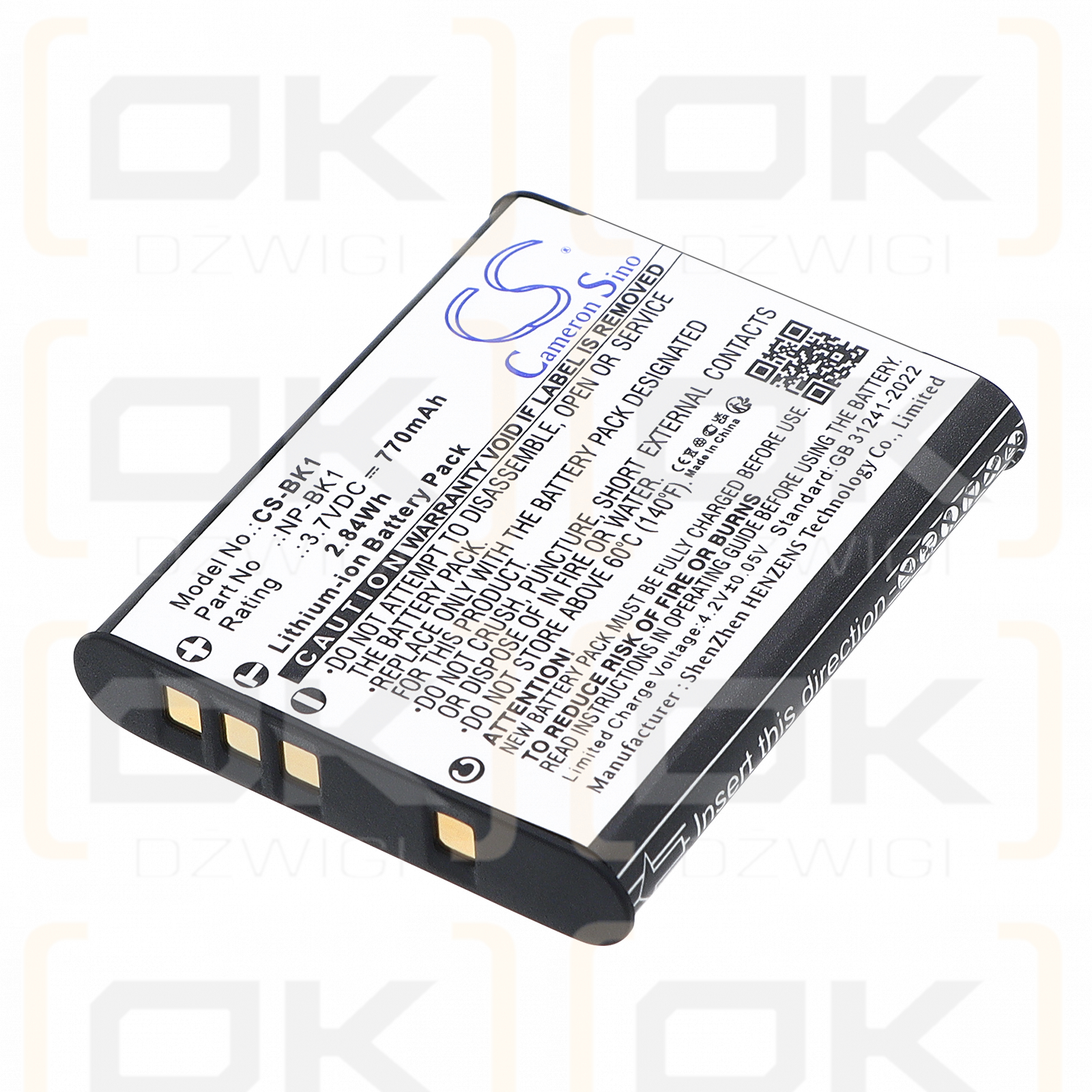 Ersatzakku für Sony Webbie MHS-PM1 / NP-BK1 770 mAh Li-Ion 3,7 V (Cameron Sino)