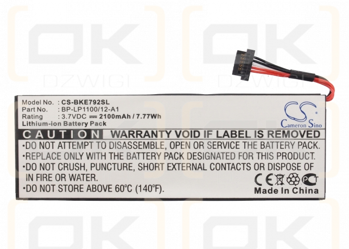 Becker BE7928 / BP-LP1100/12-A1 2100 mAh Li-Ion 3,7 V (Cameron Sino)