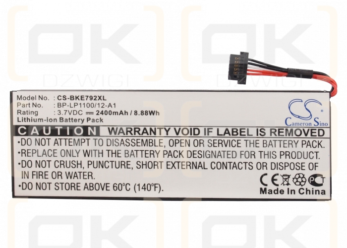 Becker BE7928 / BP-LP1100/12-A1 2400mAh Li-ion 3.7V (Cameron Sino)