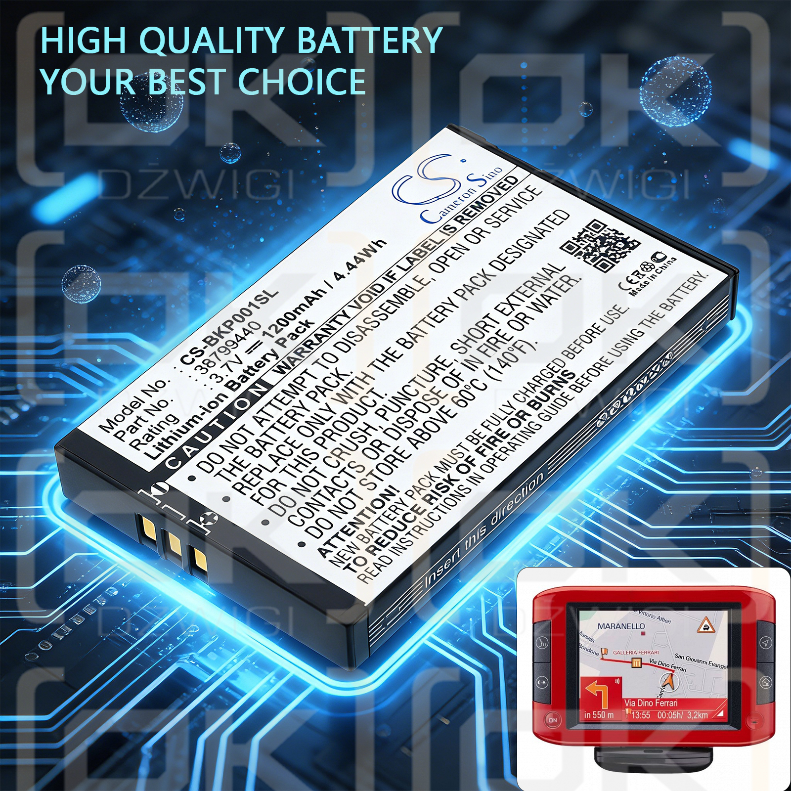 Becker Traffic Assist Pro Ferrari 7929 / 38799440 Batería de iones de litio de 1200 mAh y 3,7 V (Cameron Sino)