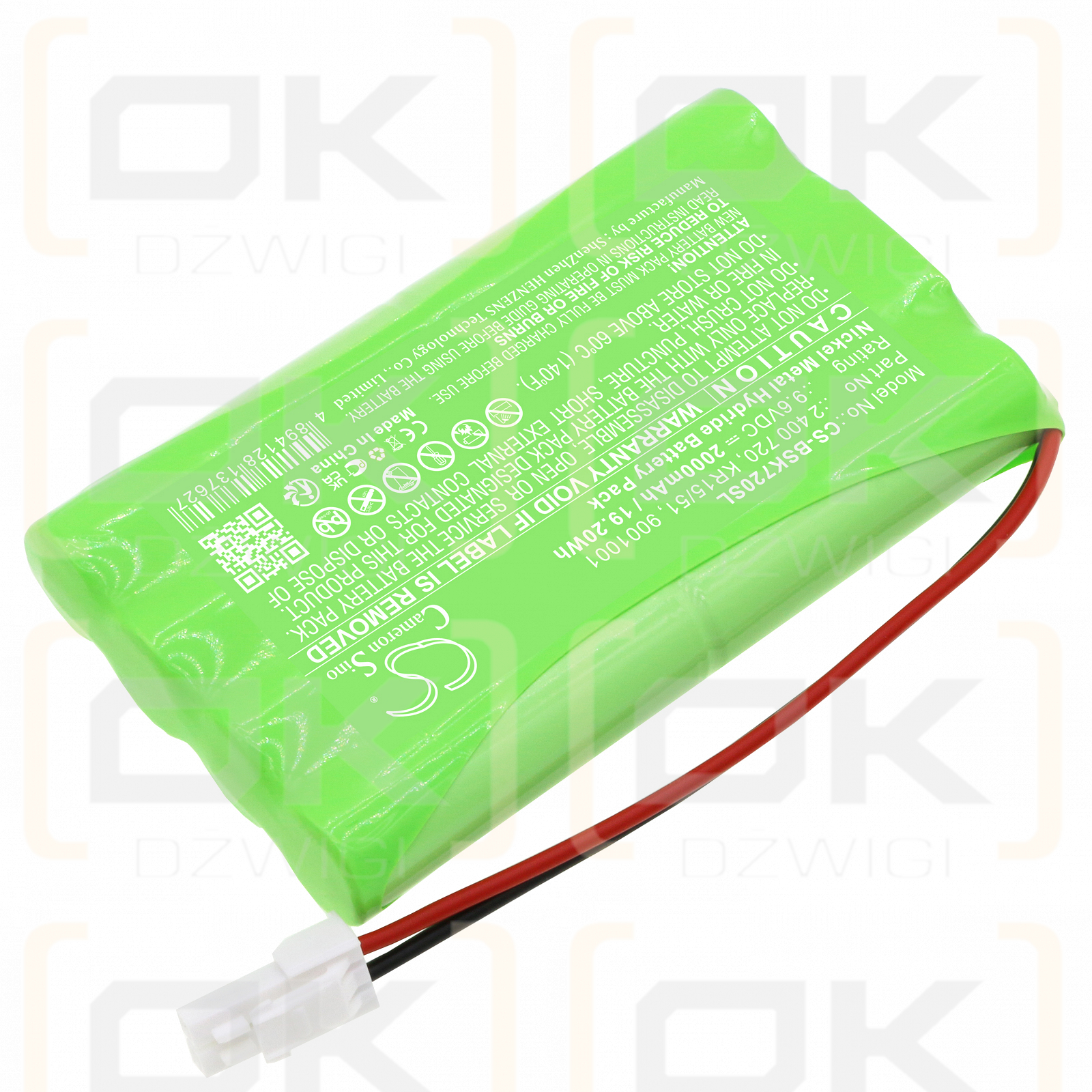 Somfy Dexxo Compact / 9001001 2000mAh Ni-MH 9.6V (Cameron Sino)